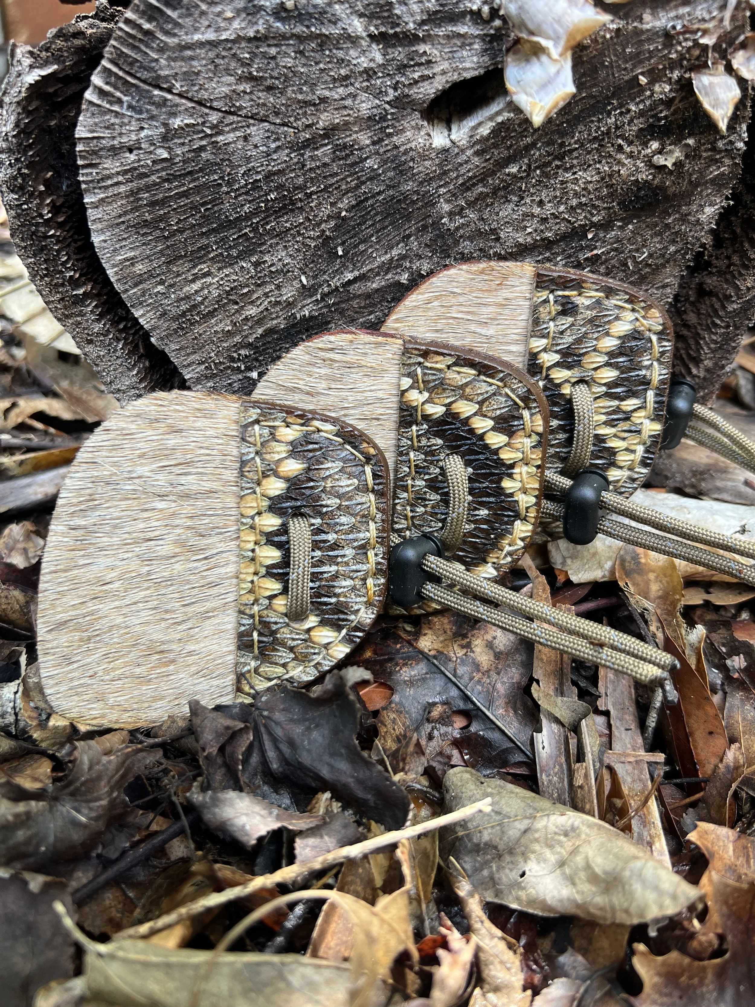 Calf Hair and Snake Skin Archery Shooting Tab- Eastern Diamondback