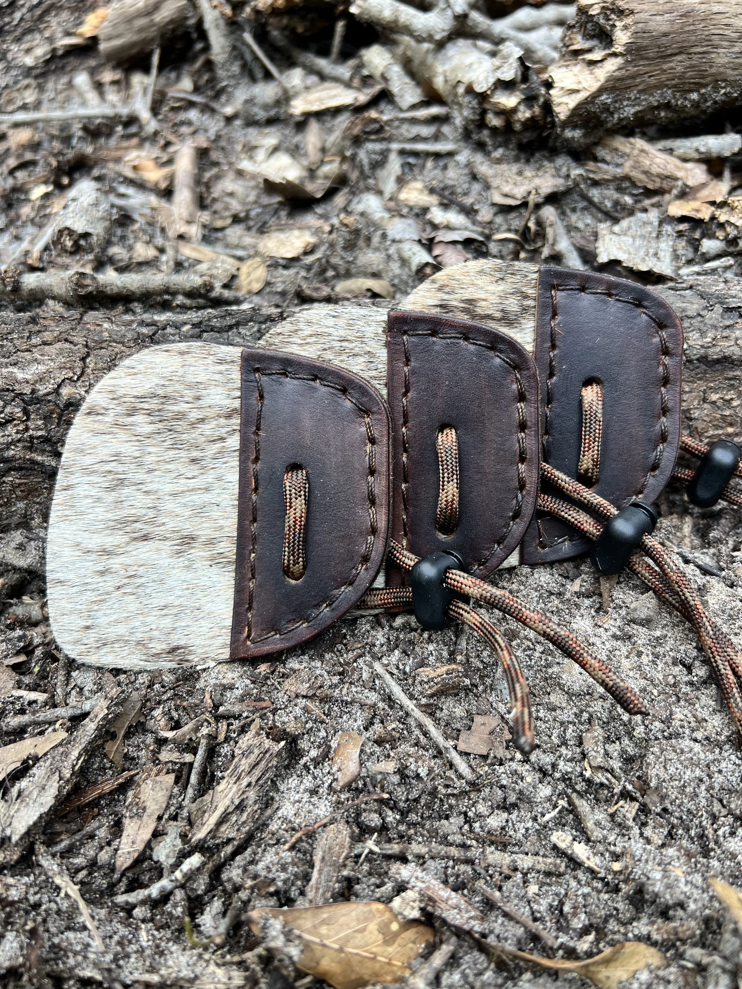 Calf Hair Archery Shooting Tab- Chocolate Brown