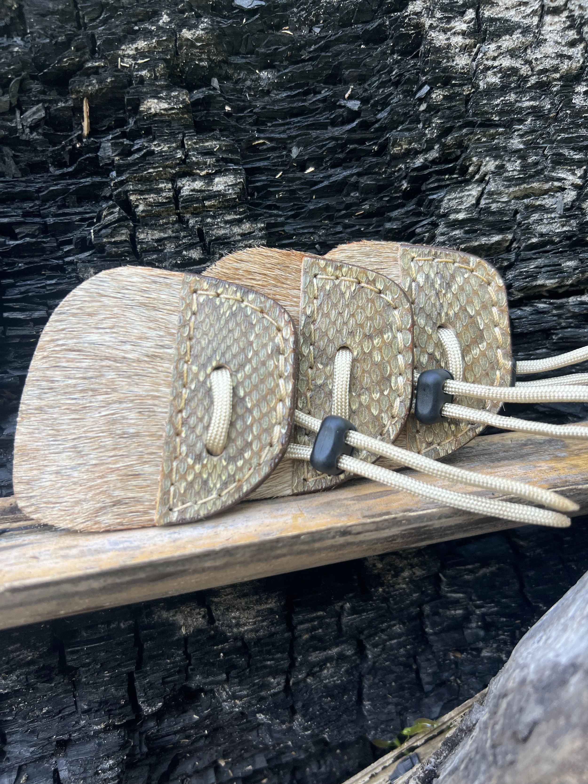 Calf Hair and Snake Skin Archery Shooting Tab- Western Diamondback