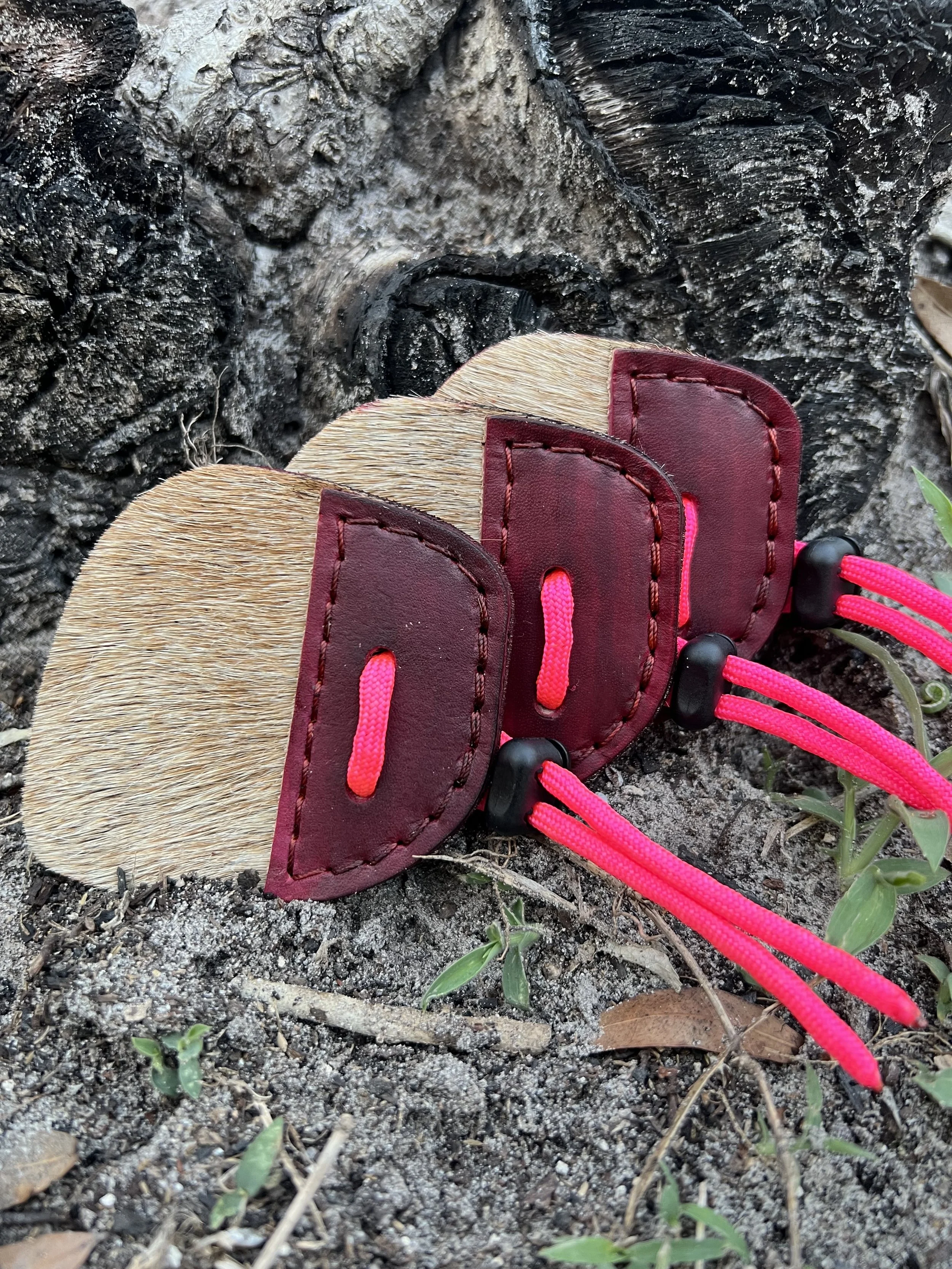 Calf Hair Archery Shooting Tab- Oxblood