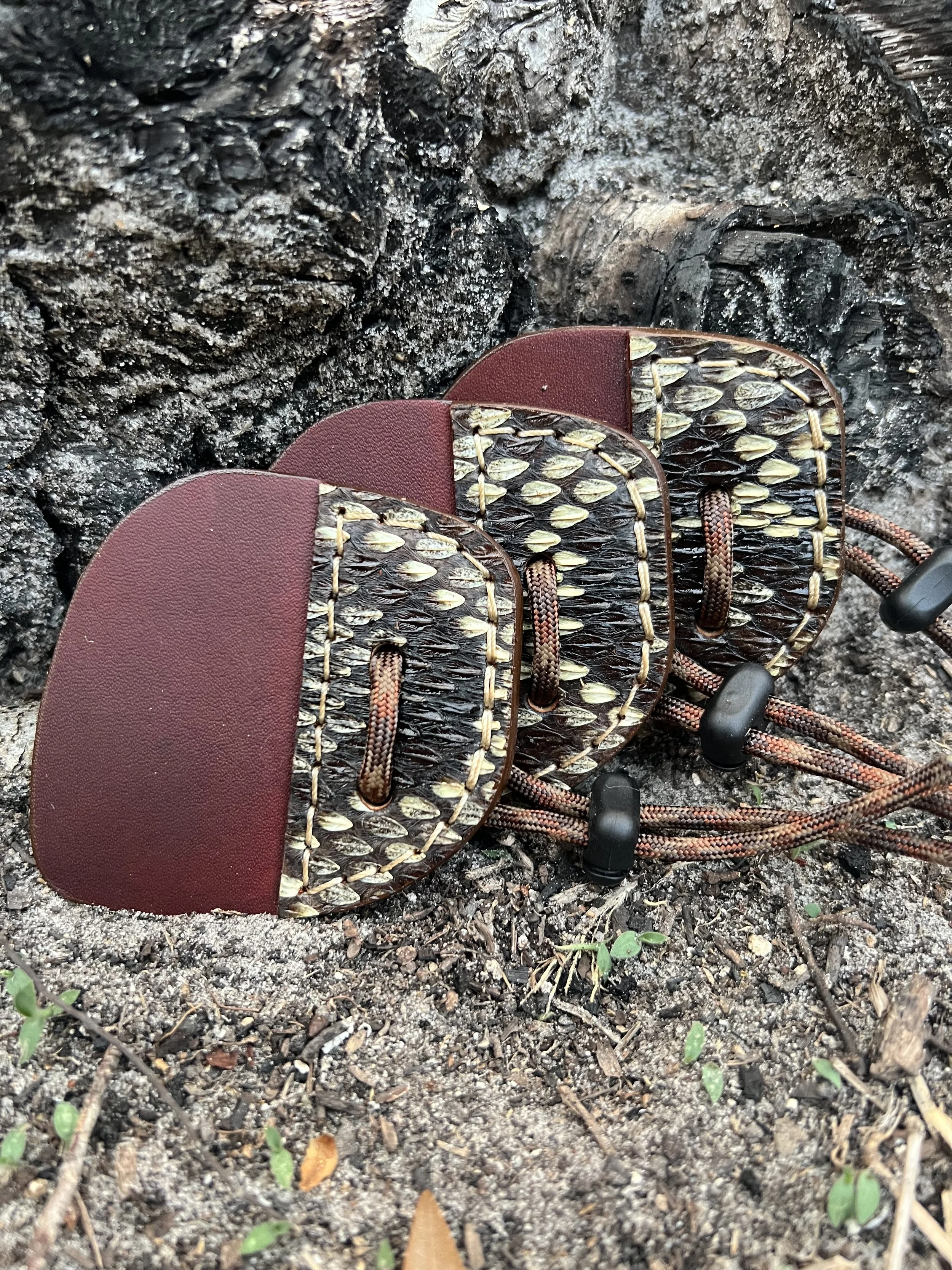 Snake Skin and Leather Archery Shooting Tab- Eastern Diamondback