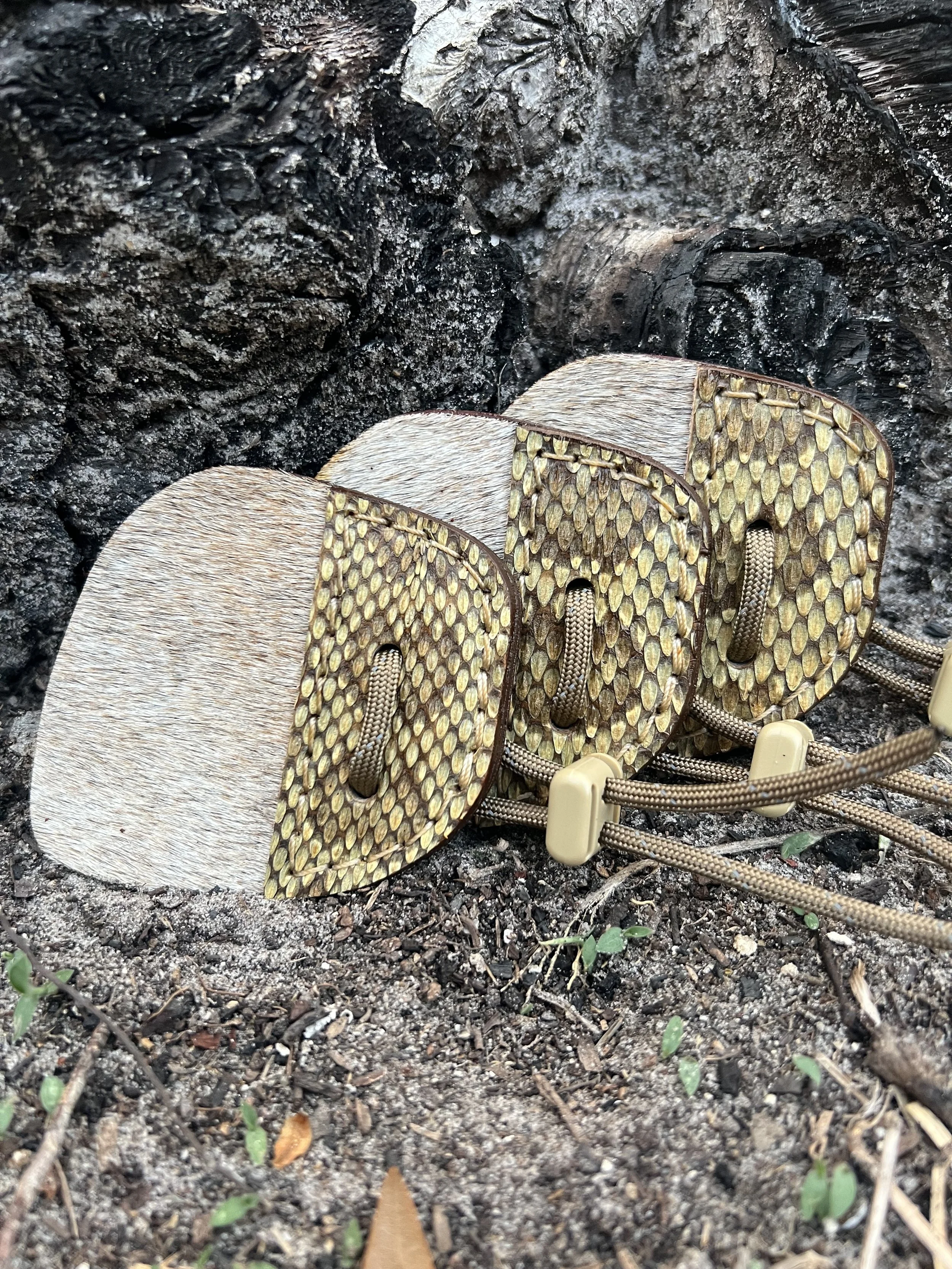 Calf Hair and Snake Skin Archery Shooting Tab- Western Diamondback