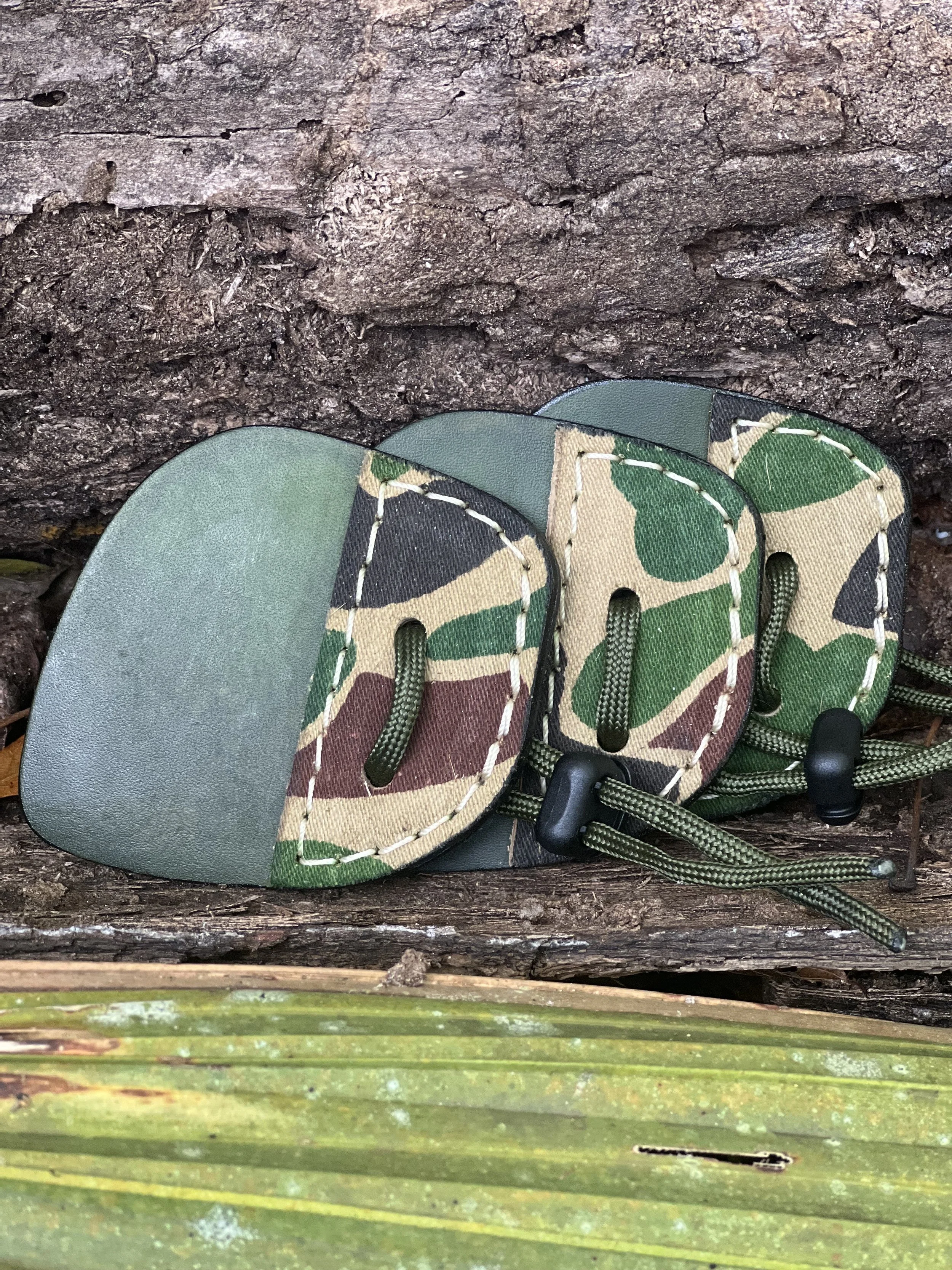 Leather Archery Shooting Tab- Spring Fred Bear Camo
