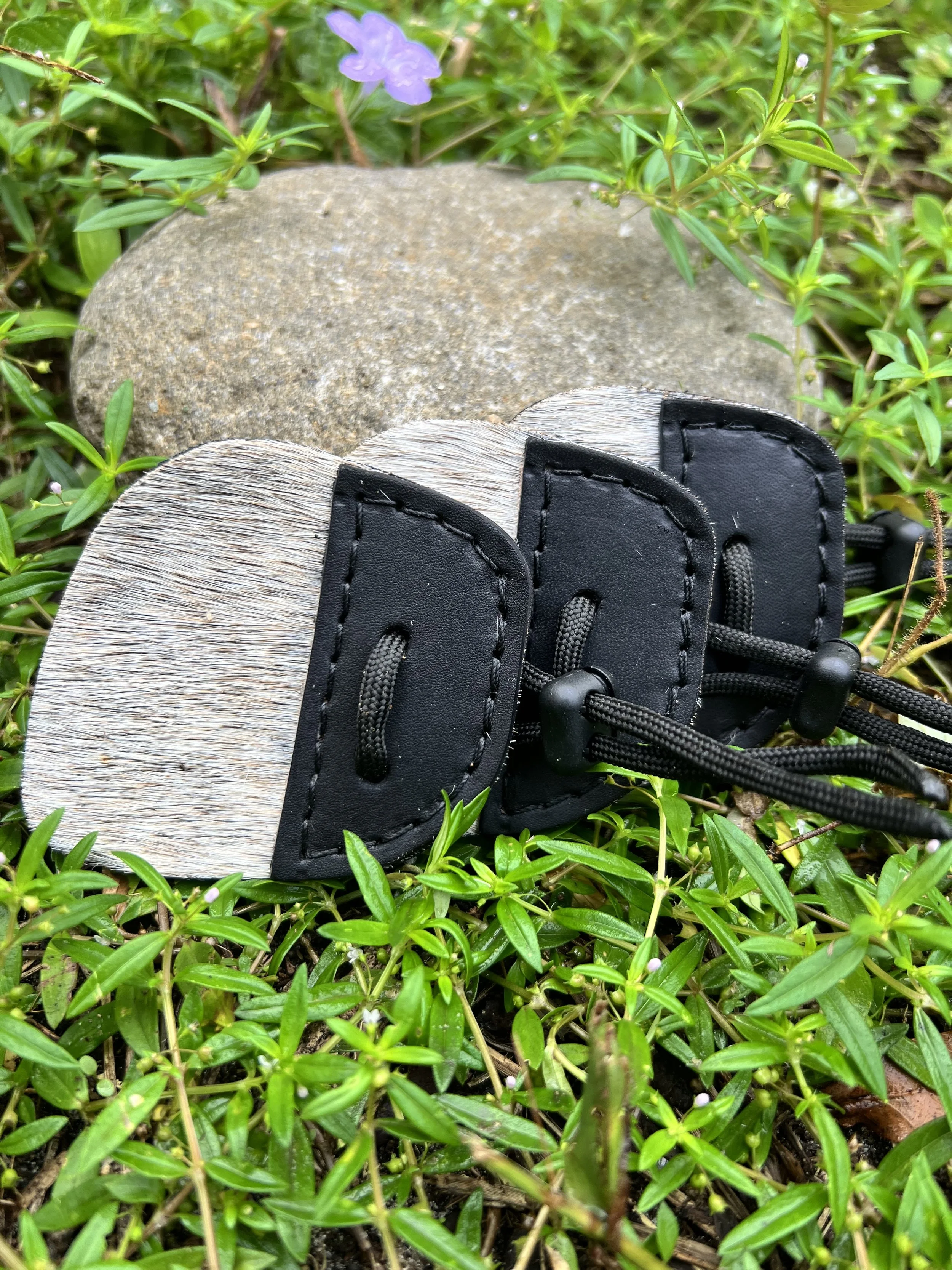 Calf Hair Archery Shooting Tab- Black and White