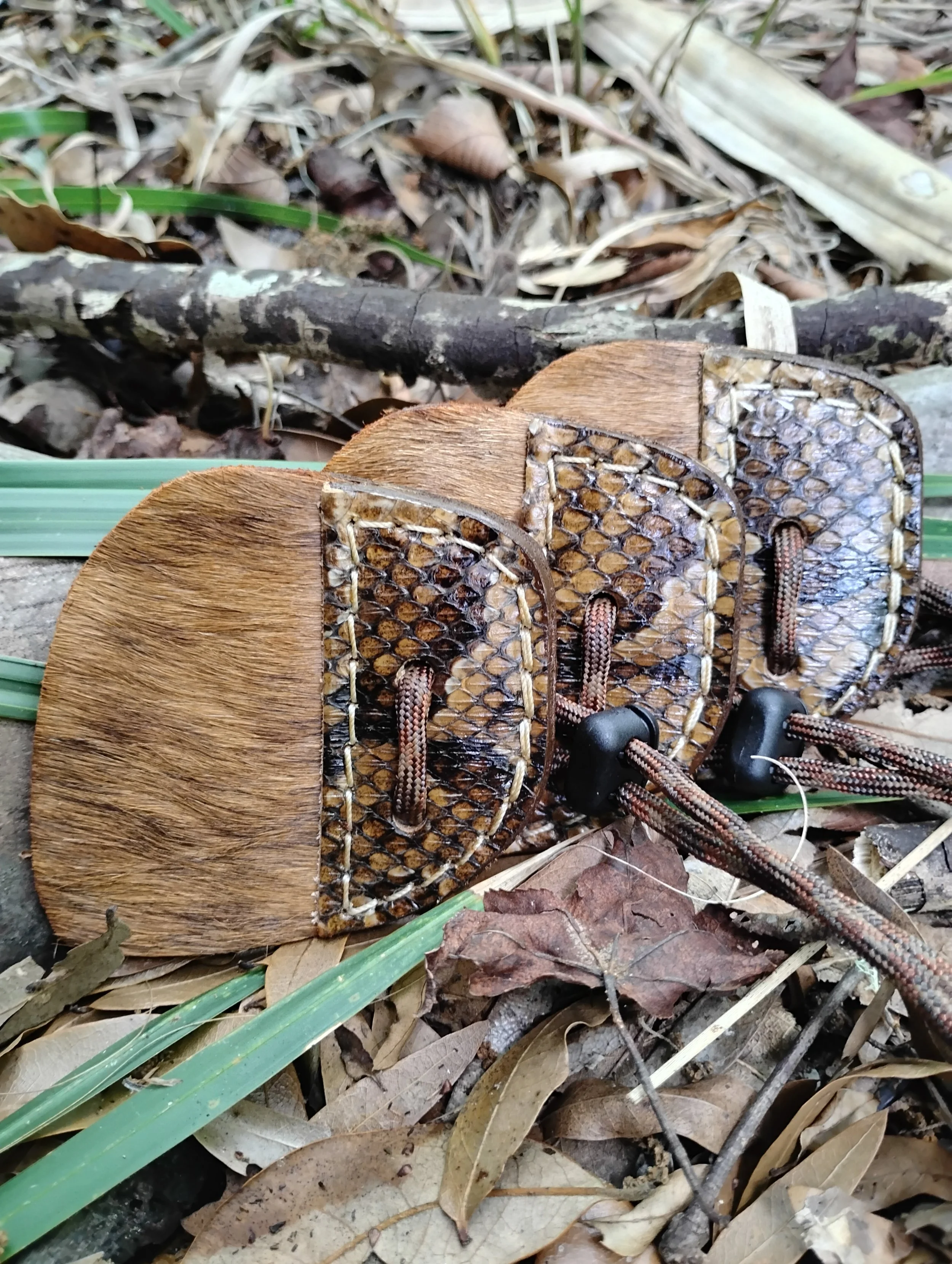 Calf Hair and Snake Skin Archery Shooting Tab- Water Moccasin
