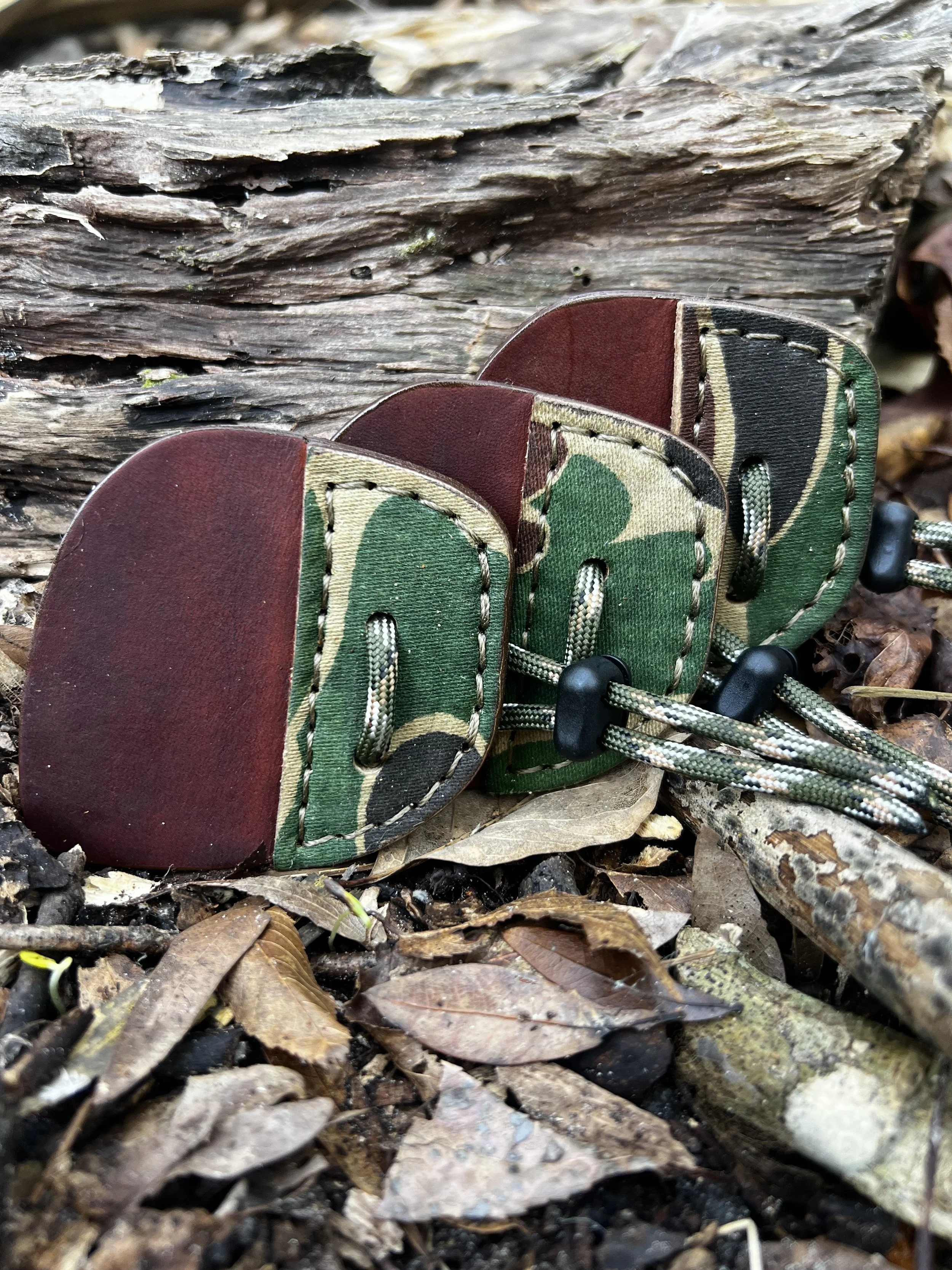 Leather Archery Shooting Tab- Spring Fred Bear Camo