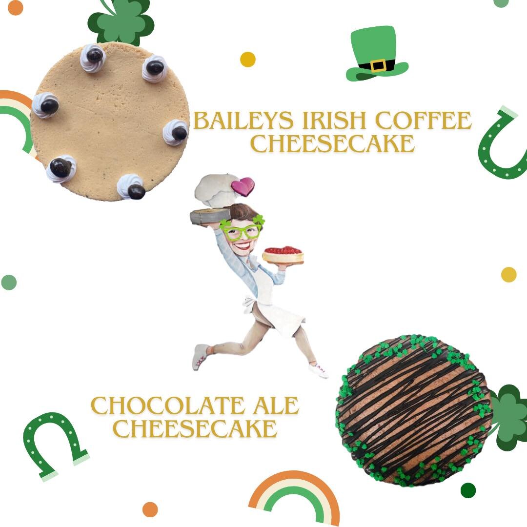 Irish eyes (and tummies!) are smiling! We have Baileys Irish Cream and chocolate ale (made with Guinness!) cakes available in  6&rdquo; and minis 

💚🤍🧡