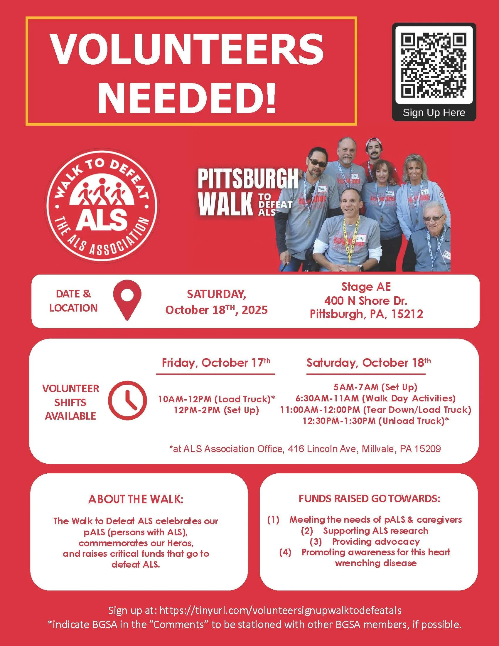 Volunteer at the walk to Defeat ALS event