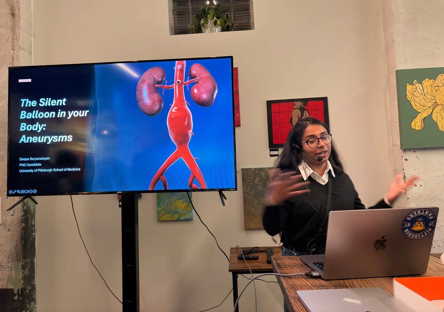 Thank you, Deepa Suryanarayan, for sharing about aneurysms and cardiovascular health. We had an excellent engagement from the audience during our third Sip of Science event at @hazelgrovebeer in association with @pitt_greaterhazelwood
Our next talk i