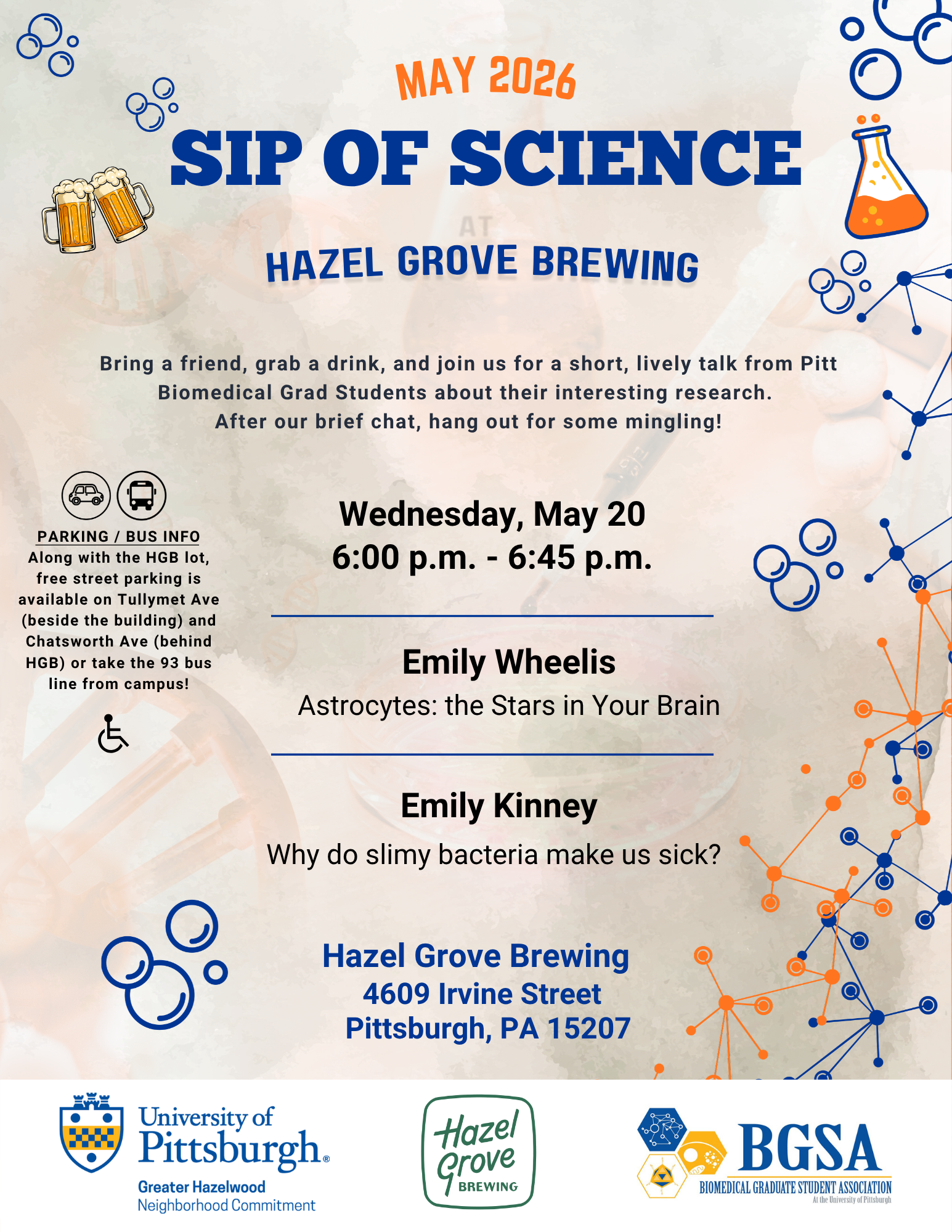 BGSA Sip of Science: Emiiy Wheelis and Emily Kinney