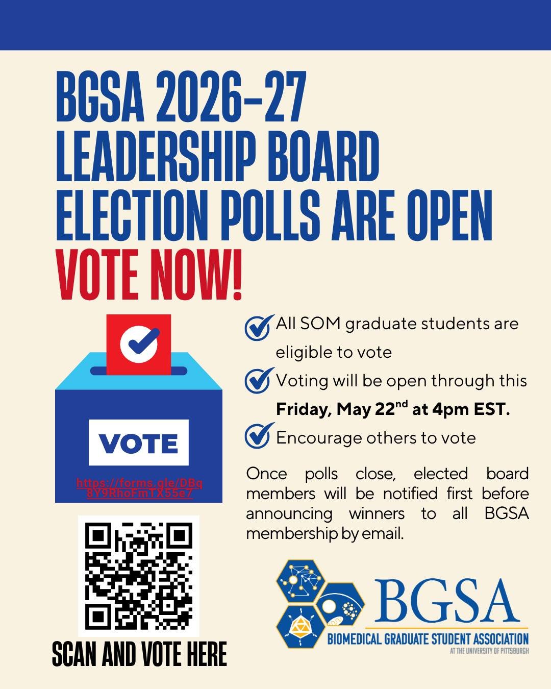Vote to form your next BGSA Leadership board! DM us if you need the voting link.

#BGSA #board #elections