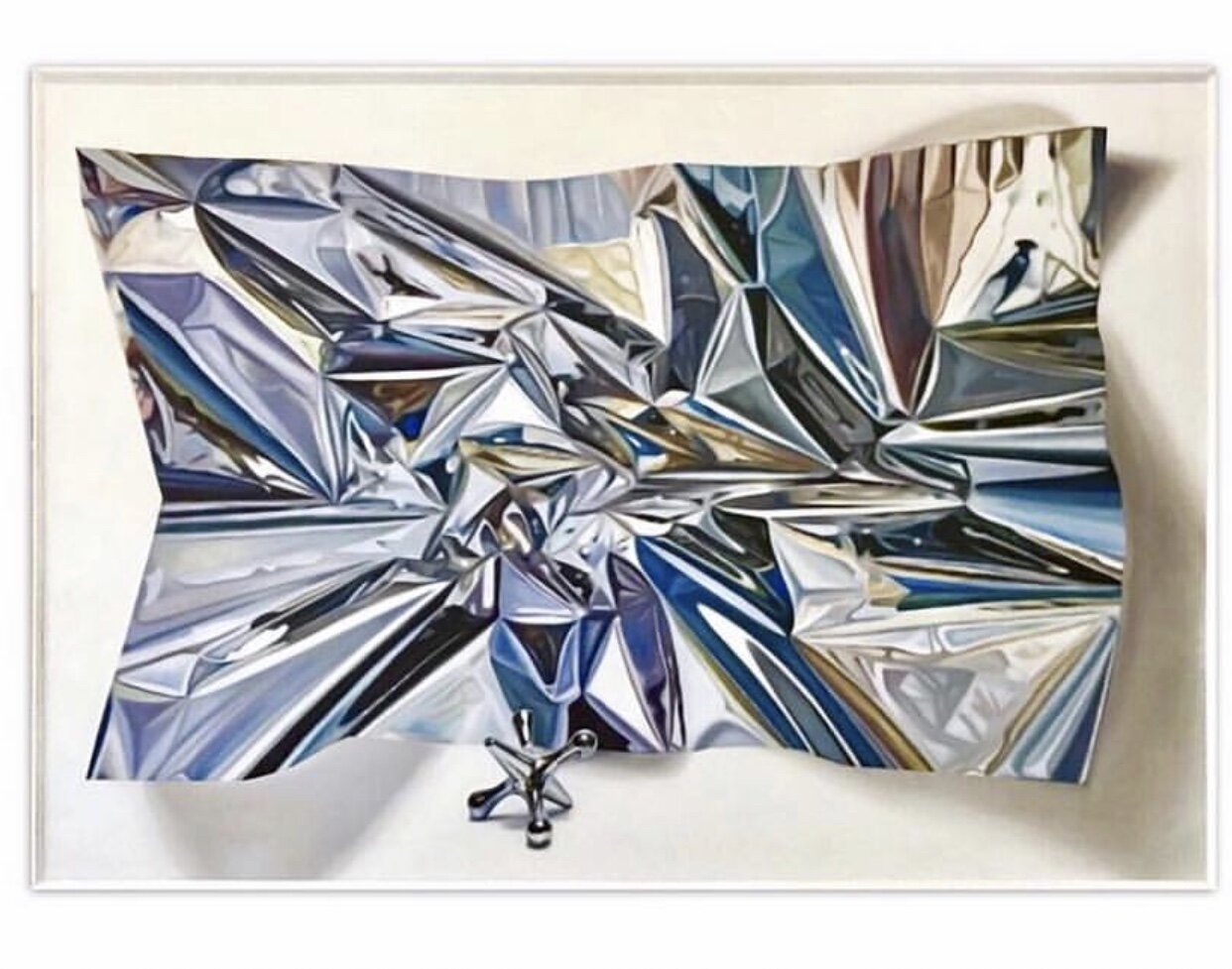   “Metallic paper vs jacks”   Changing Papers Series  Oil on canvas  200 x 135 cm  2019 