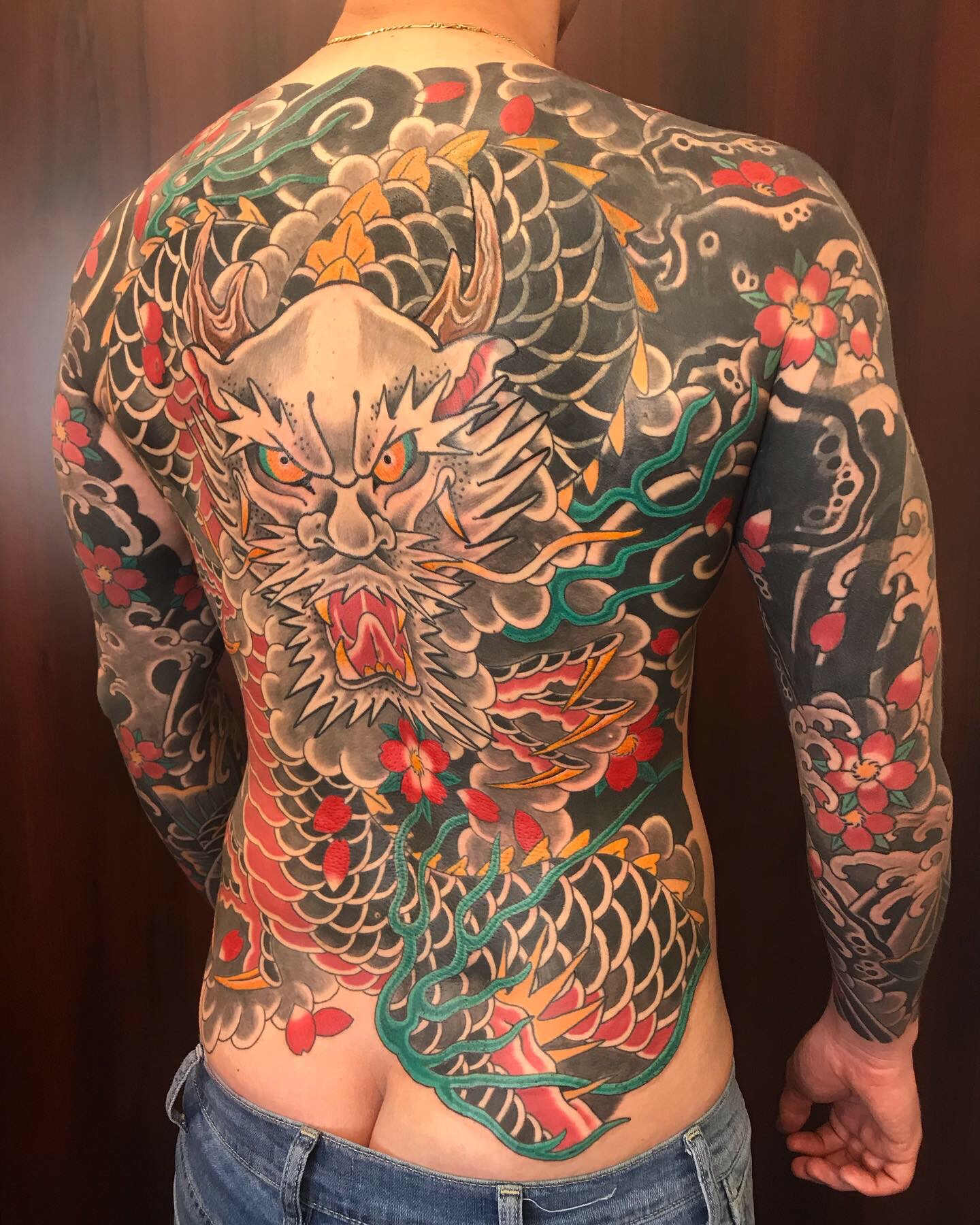 Japanese Tattoo Scott Ellis dragon backpiece Prague