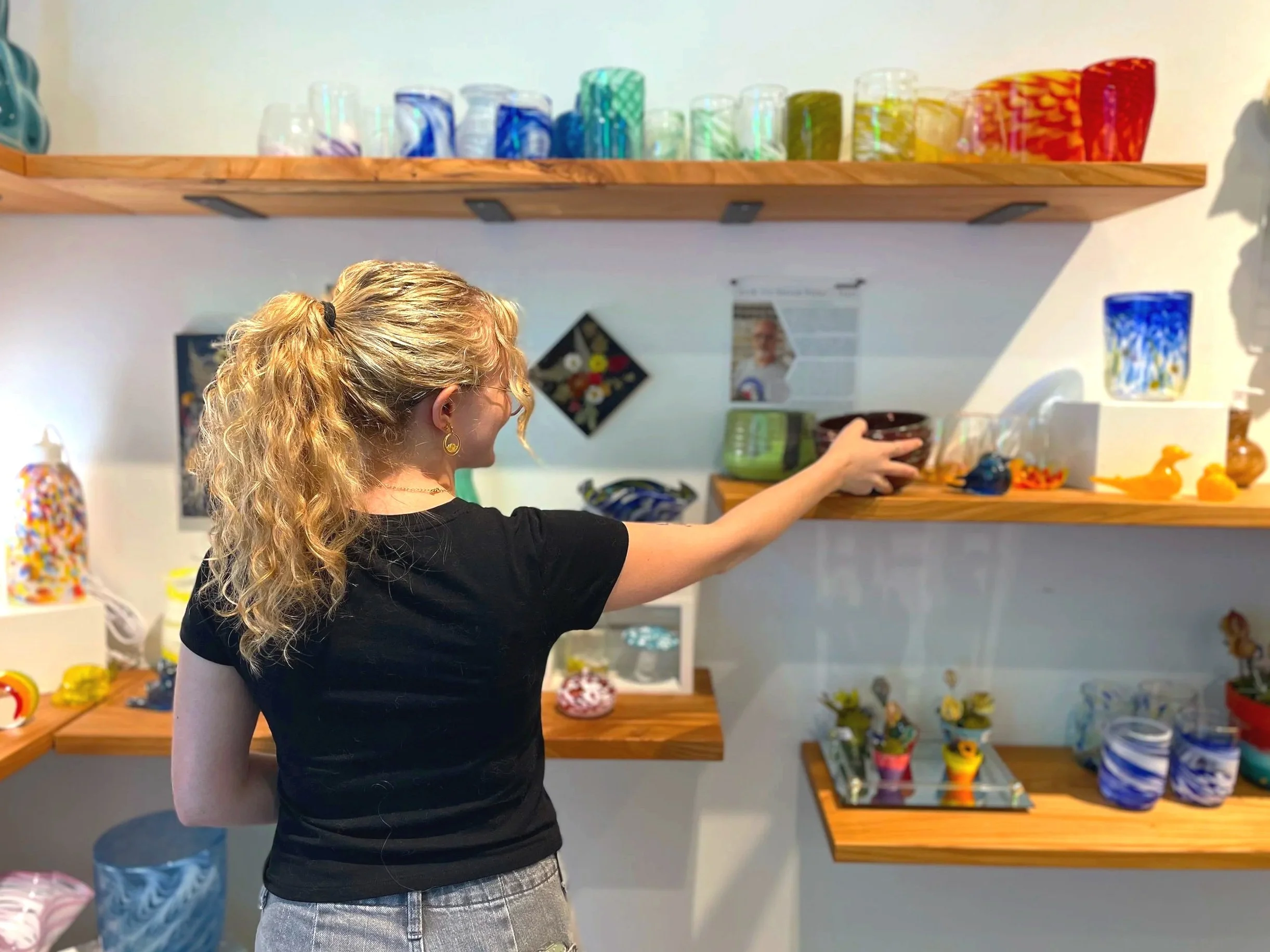 glasswares from the englewood arts glass lab for sale in the Artshop
