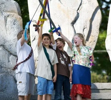 children playing at spring break camp