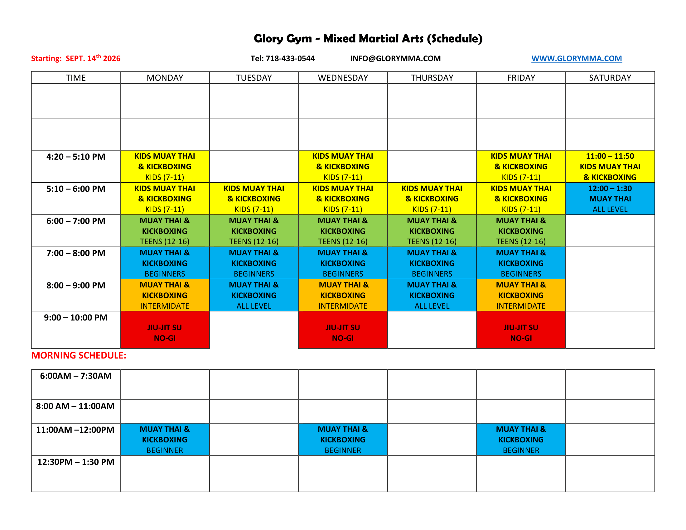 Glory Mixed Martial Arts photo (Gym's own website)