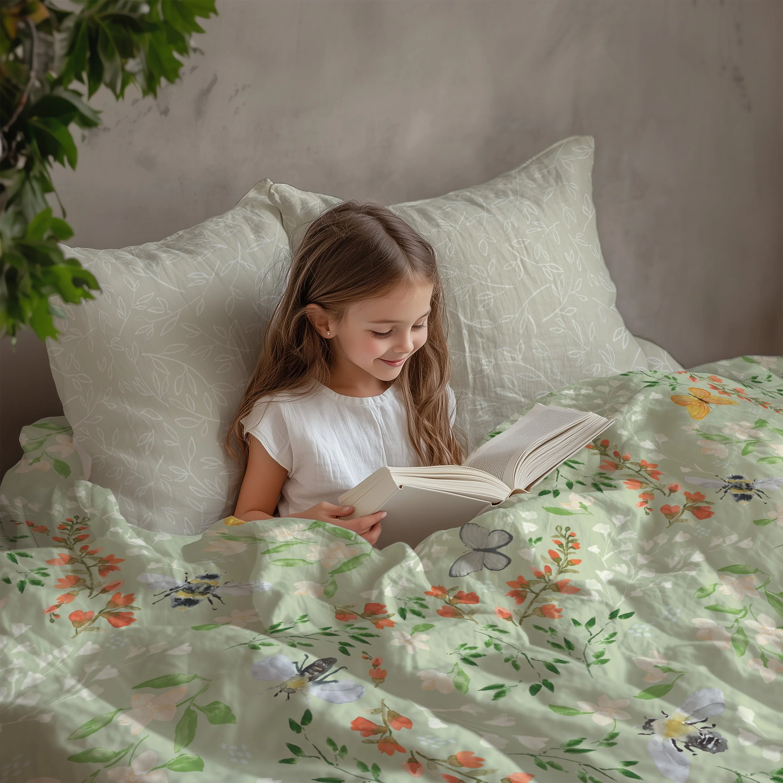 bee floral bedding set.inkandsun.jpg