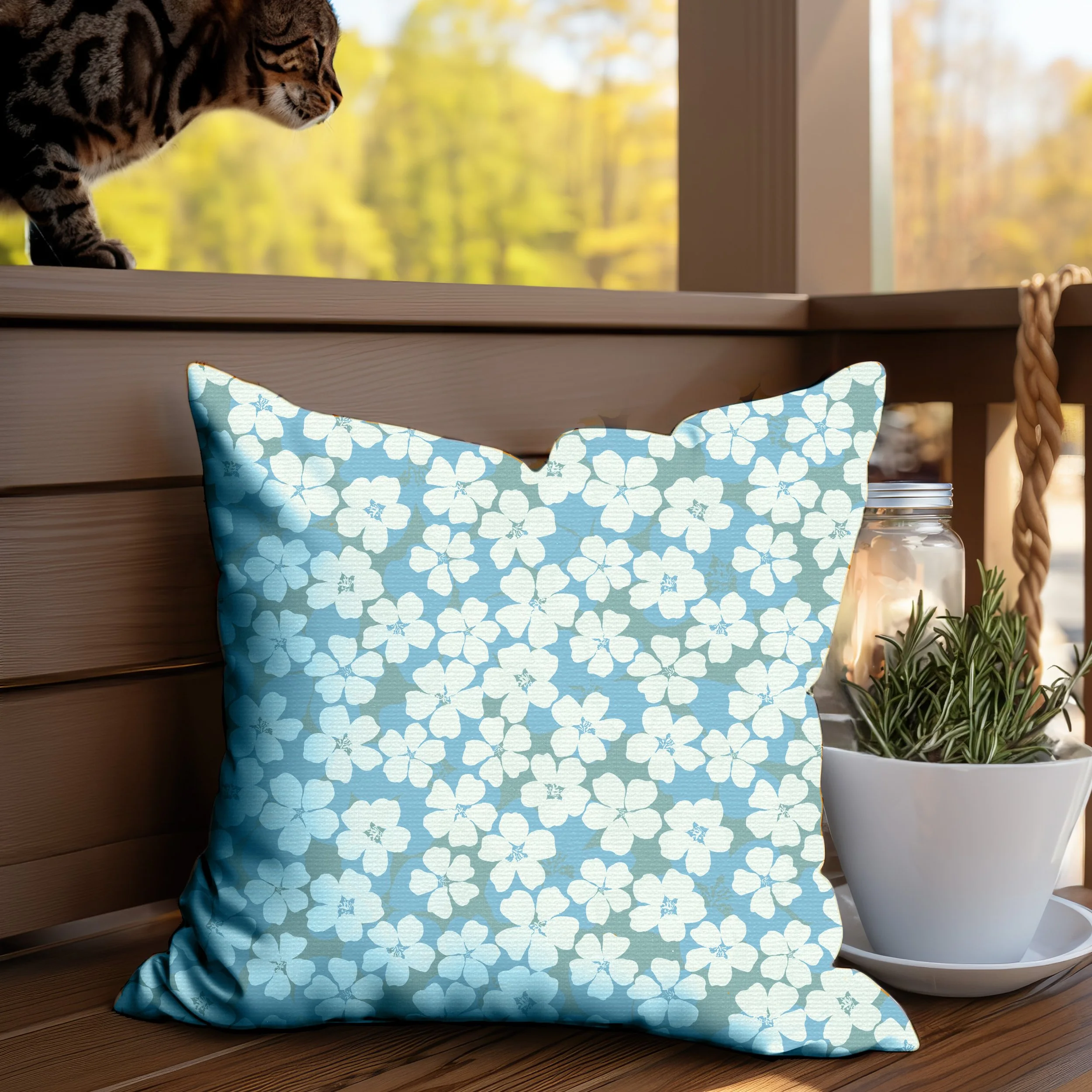 cherry blossom season sky Pillow.jpg