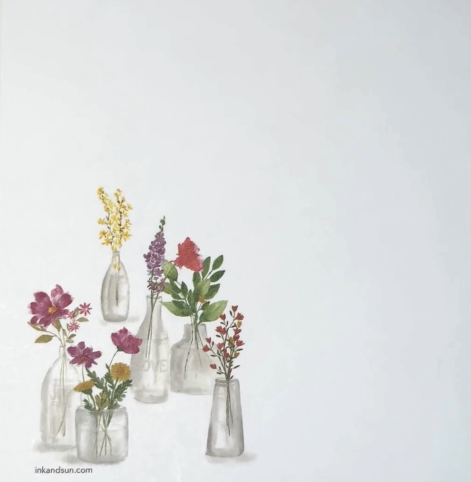 Wildflower Vases Notepad 100-Sheet 5x7 inch