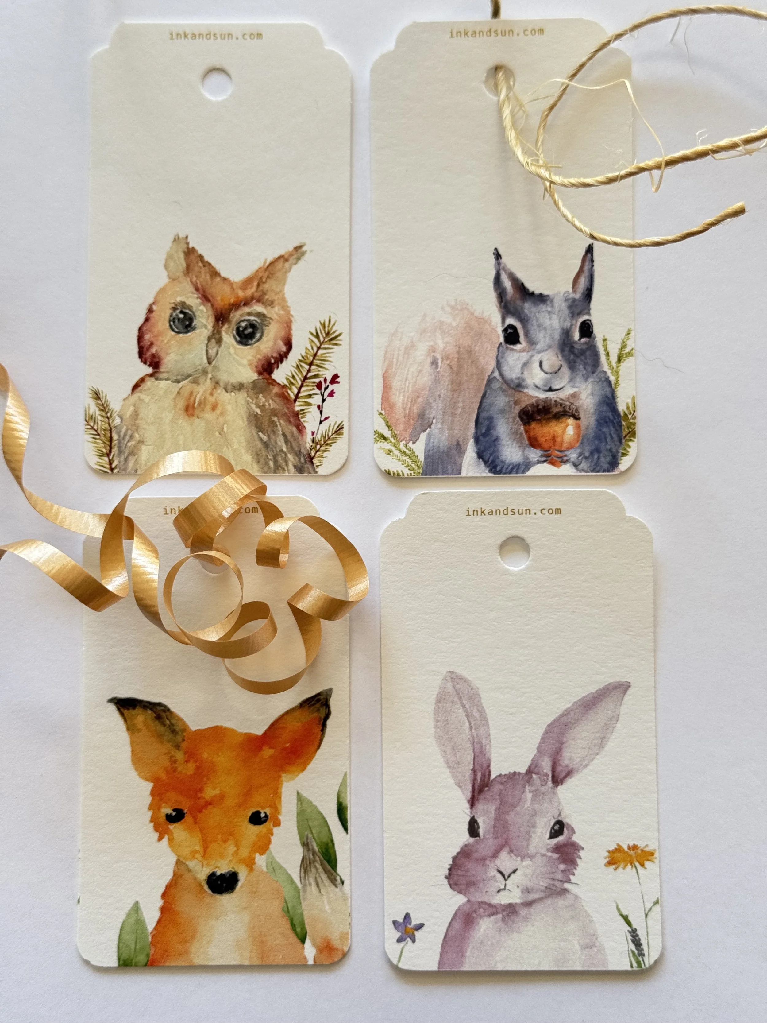 Woodland Animals Gift Tags, Set of 12