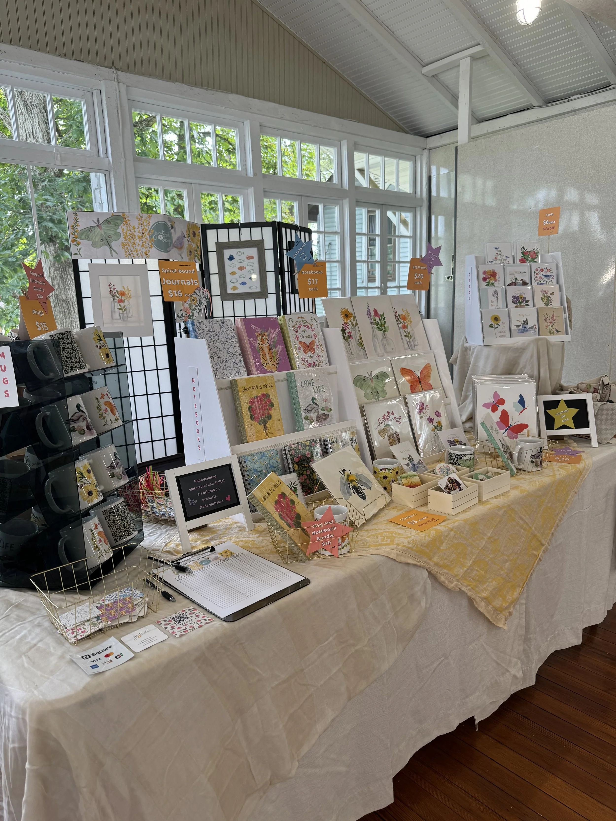 image of single table market display.Ink+Sun