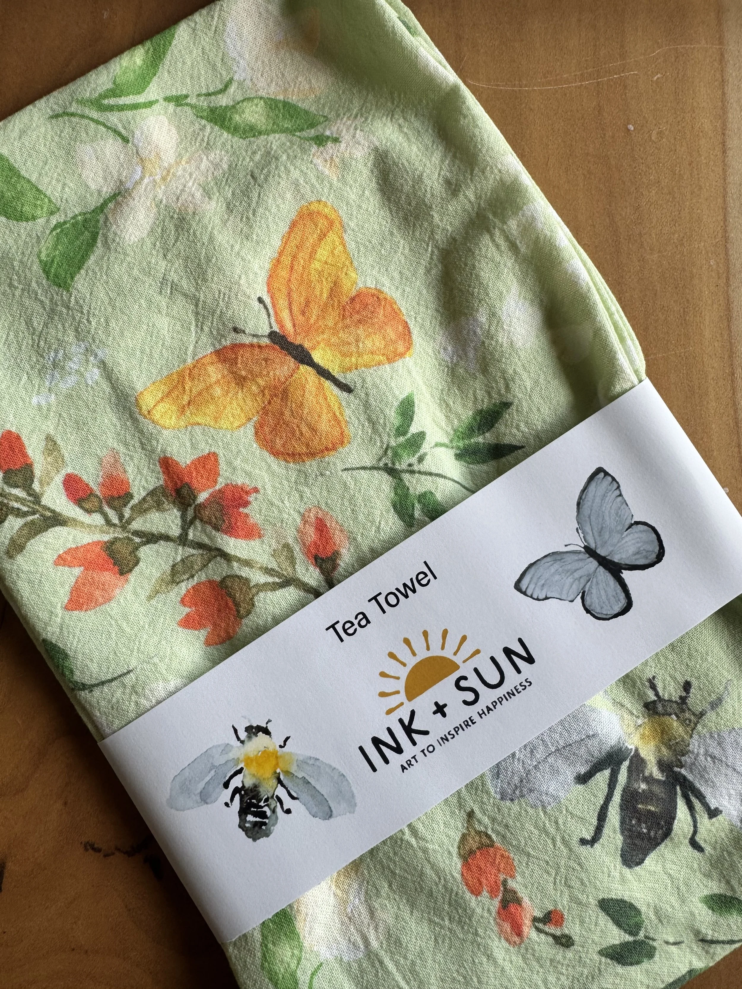 Tea Towel : Bee Floral