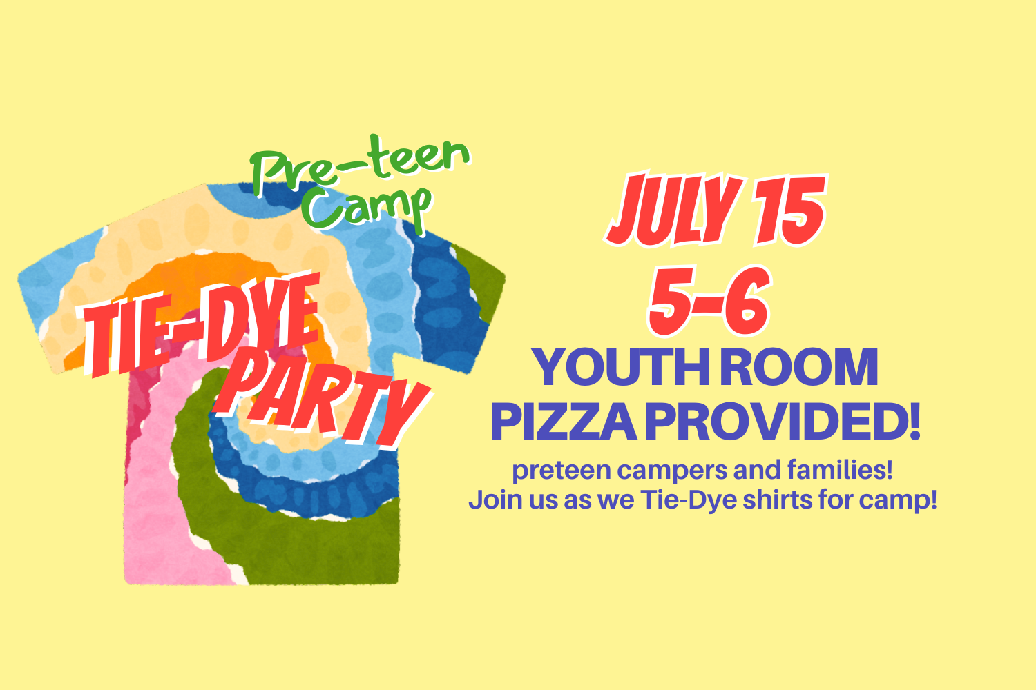 Pre-Teen Camp Tie Dye Party