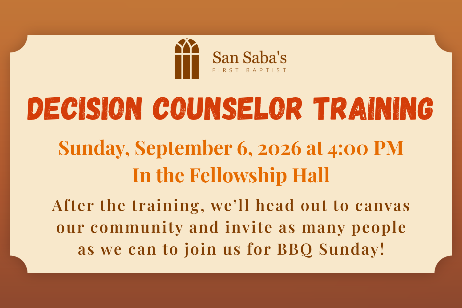 Decision Counselor Training &amp; Canvassing