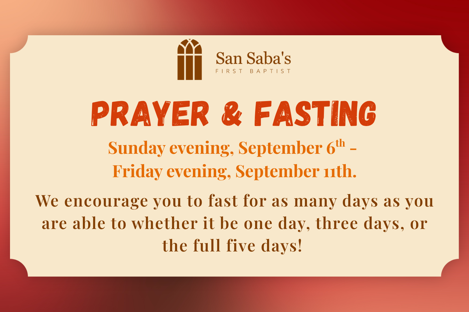 Prayer & Fasting