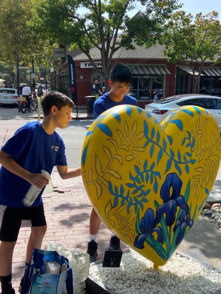 Alamo Danville League Cleaning hearts in downtown Danville.jpg