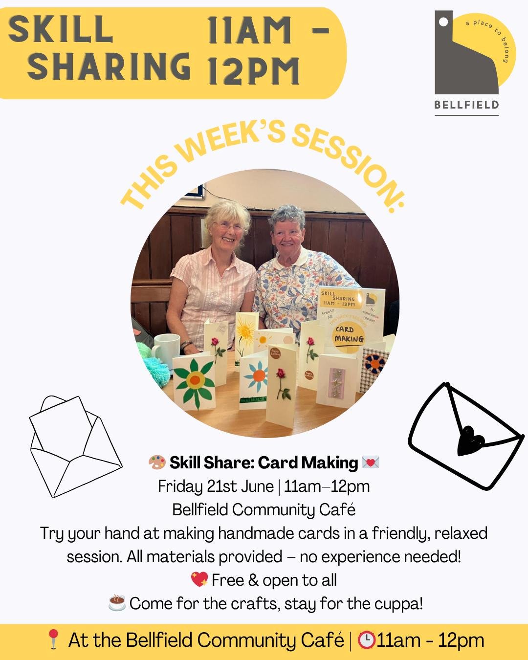 🎨💌 Skill Share: Card Making at the Caf&eacute; 💌🎨

Join us on Friday 20th June for a relaxed and creative Skill Sharing Session all about Card Making! Whether you&rsquo;ve never picked up a glue stick or you&rsquo;re a seasoned paper crafter, com