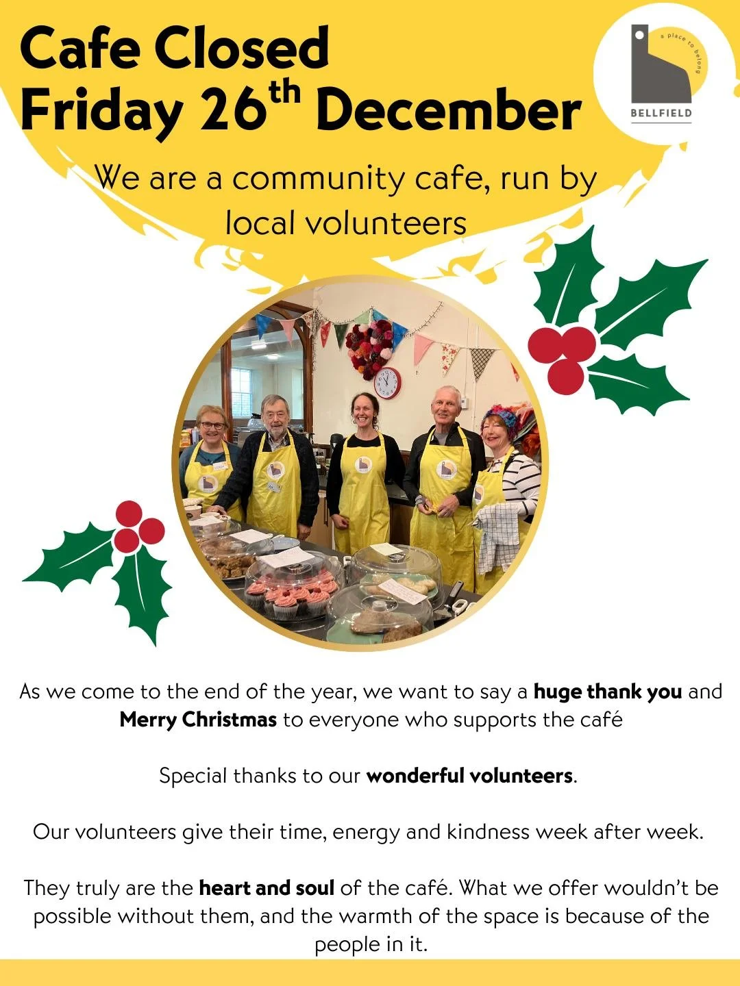 Just a gentle reminder that we&rsquo;ll be closed on Friday 26th December. 

We do our very best to be open every Friday we possibly can, but we&rsquo;ll be taking a short festive pause this week.

The good news? 

We&rsquo;ll be back on Friday 2nd J