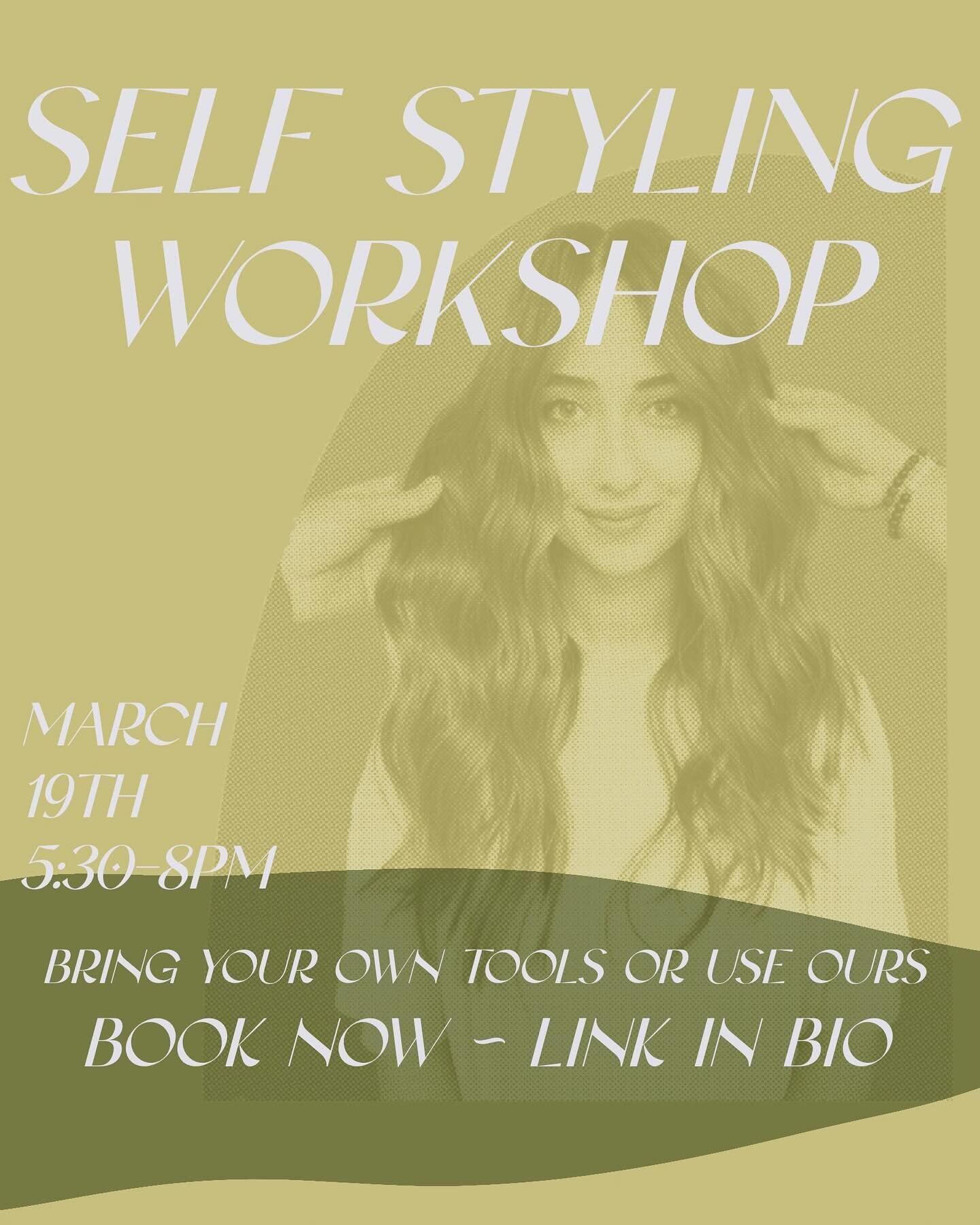 Hey cuties, we are excited to finally host a self styling workshop! Whether you are an existing client or just curious- bring your own tools and products or play around with ours. We want to teach you hands on how to set up a killer air dry, how to d