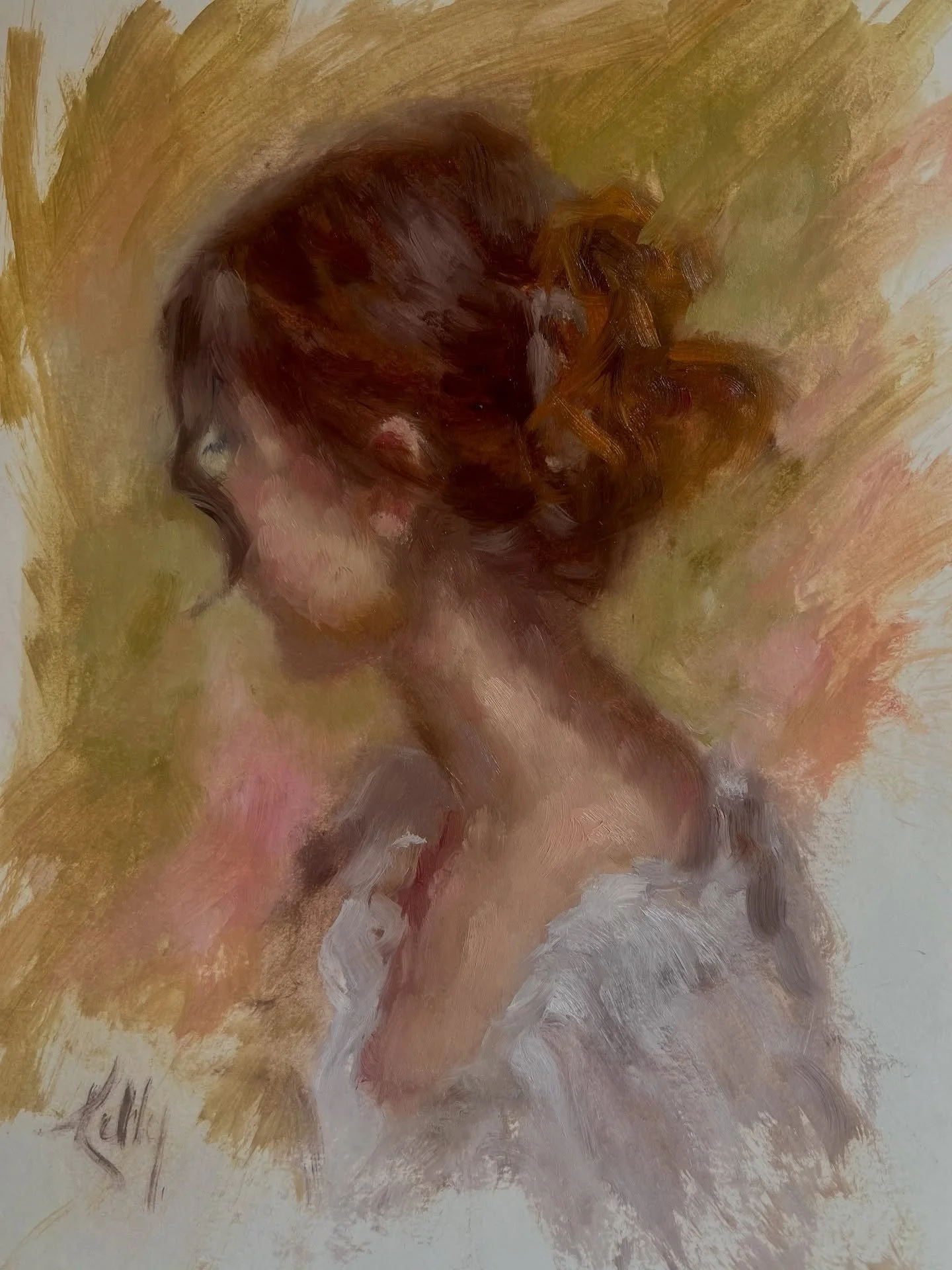 My past life was incredibly busy. I owned eight retail businesses, including flower shops, a cafe, and an eco-clothing boutique. I became a self-taught jewelry maker, a classically trained oil painter under several masters, and my farmhouse painting 