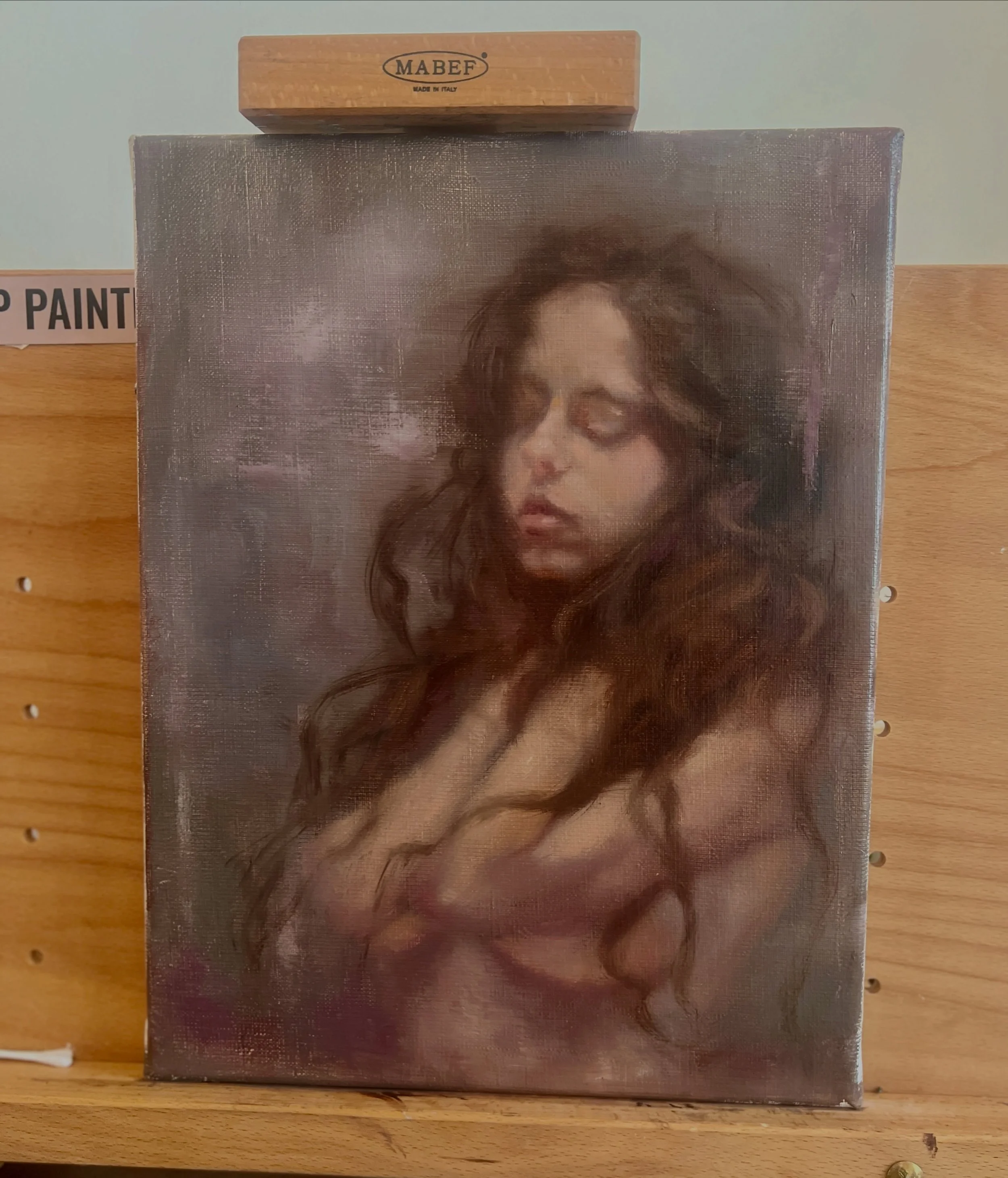 I finally created the painting I see in my mind but somehow never makes it onto the canvas 😜
Stopping here for the night. I&rsquo;ll work on her a bit more in the morning. Reference photo of the lovely @kelseydylan from @bcliston model packs.