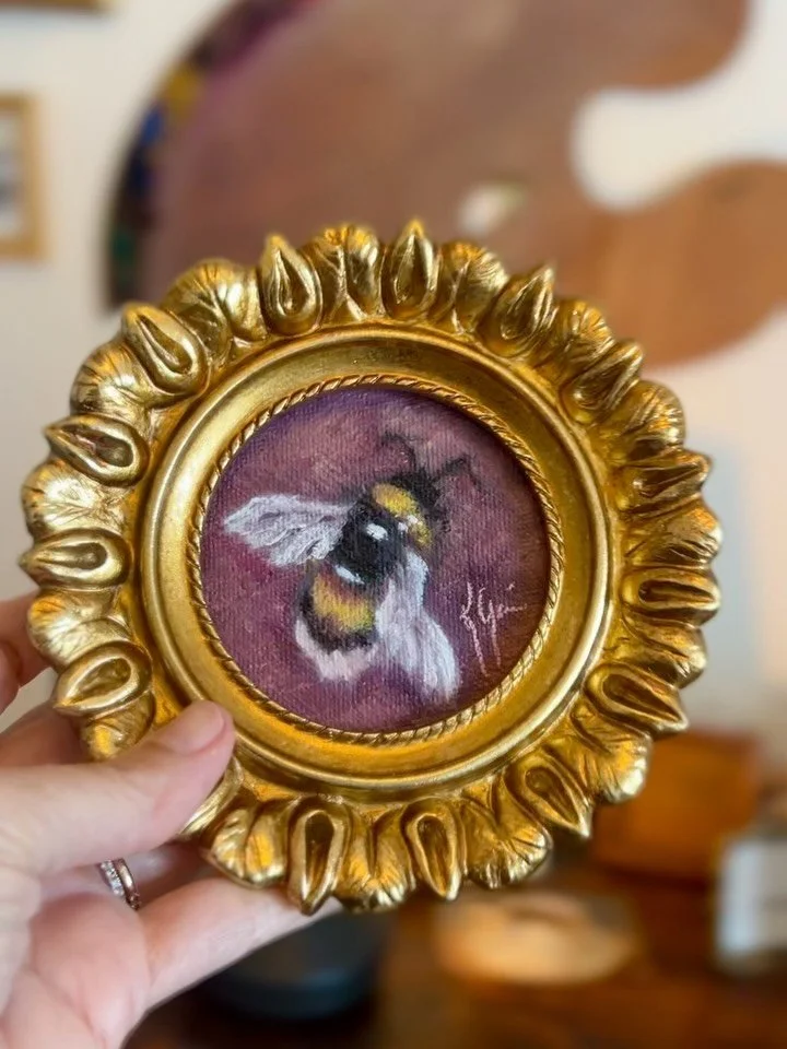 🐝 SOLD 🌻

Wow, you guys are keeping me incredibly busy! My paintings are currently selling just as fast as I can paint them, and this little bee 🐝 in its custom sunflower frame has already found its forever home. 

I&rsquo;m so deeply grateful for