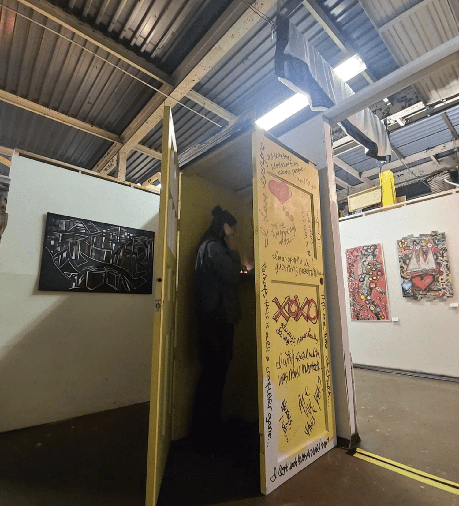 (2021) Traveling phone booth installation that prompts individuals to record anonymous confessions related to themes of survival and rebirth via an audio guestbook device. Recordings inform an ongoing series of collages.