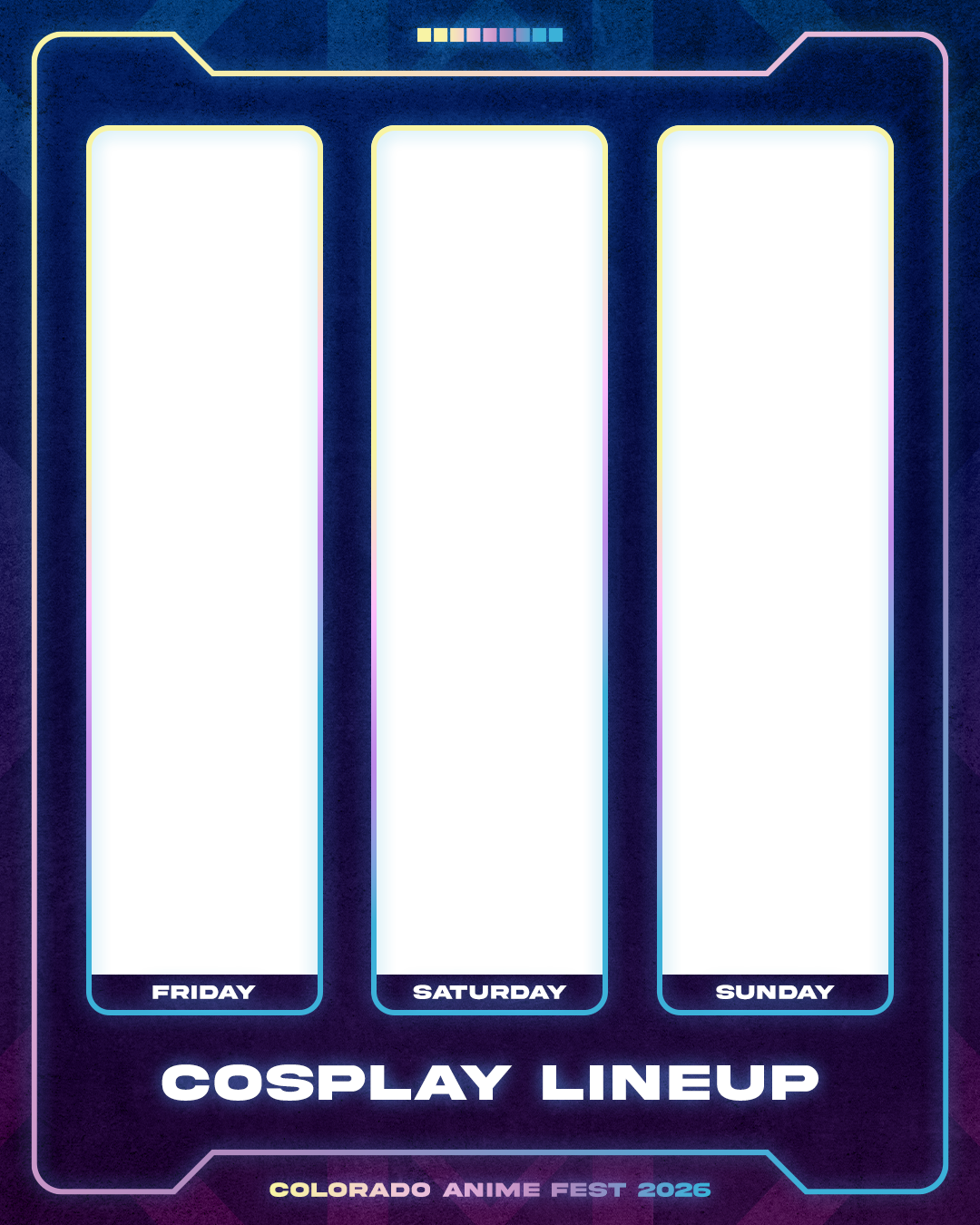 2026 Cosplay Lineup Templates