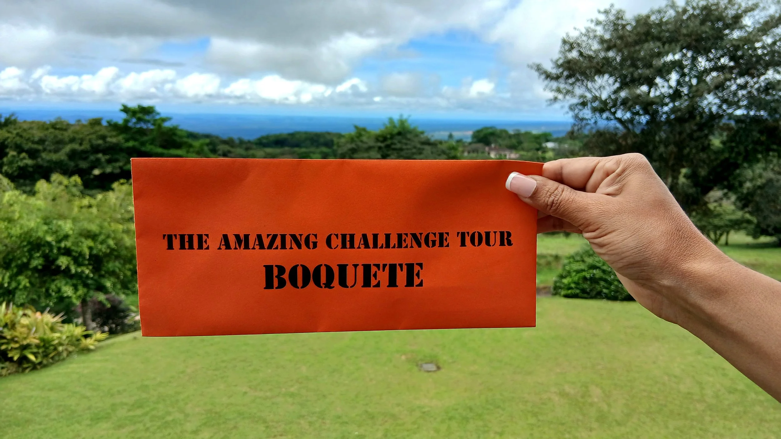 Envelope that contains a clue for the Amazing Challenge Tour.