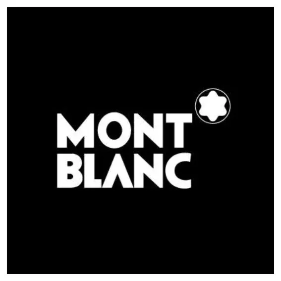Montblanc logo with white text and star emblem on black background.