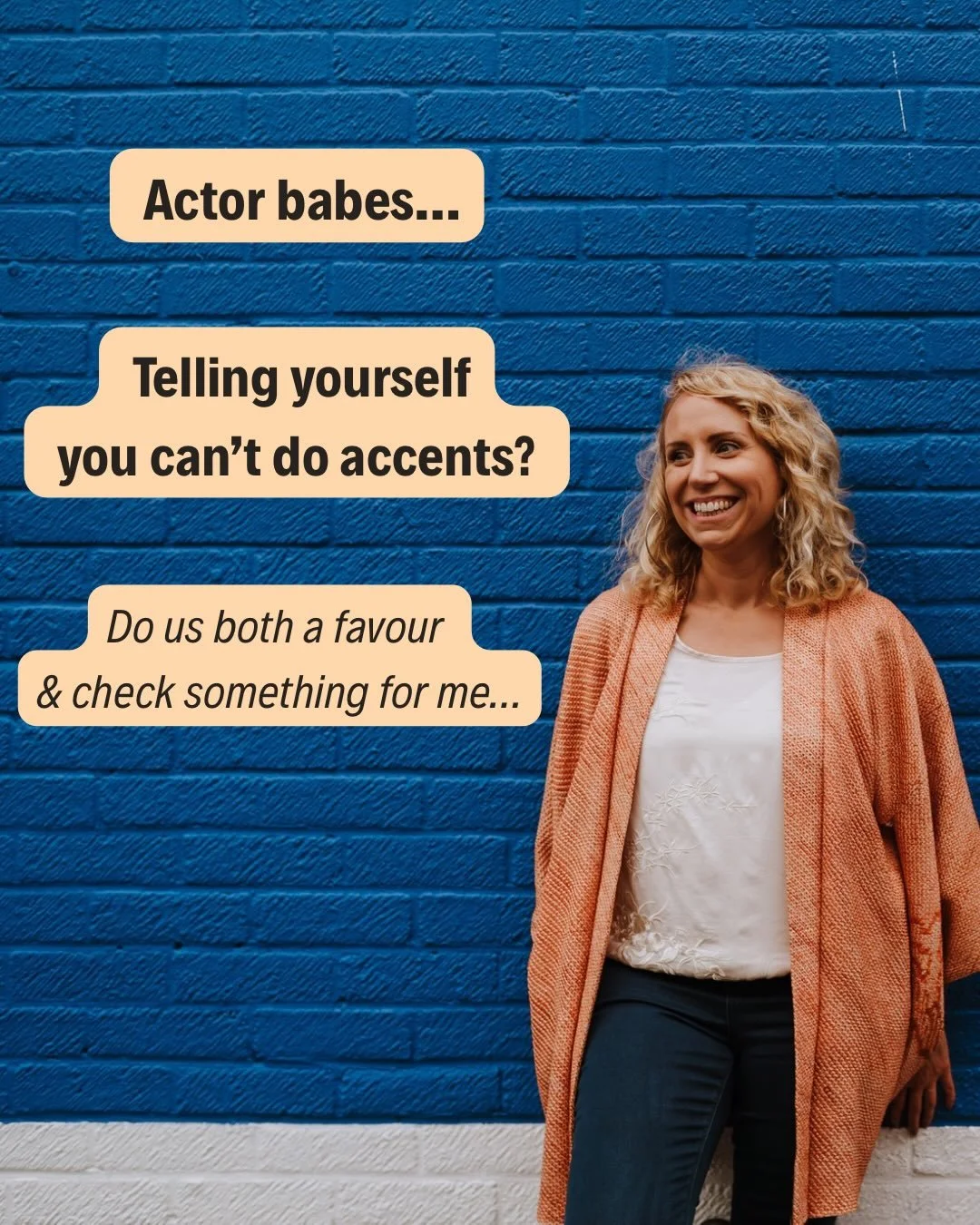 &ldquo;I can&rsquo;t do accents.&rdquo; 

Most people make this a THEM problem when it&rsquo;s almost always a CIRCUMSTANCES problem. 

If you haven&rsquo;t granted yourself the time to:
 
~ explore what&rsquo;s working, 

~ fill in your knowledge ga