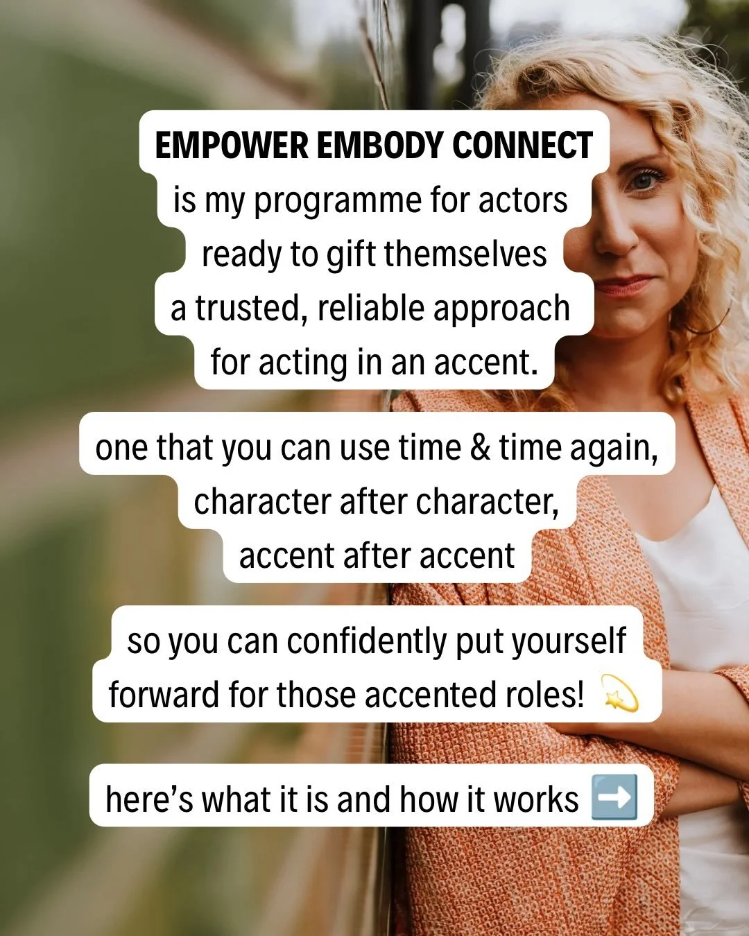 💫 🌺 EMPOWER EMBODY CONNECT 🌺 💫 

💫 Ready to transform your relationship with acting in an accent? 💫

🪱🐦SUPER EARLY BIRD OFFER🪱🐦

For a limited time 
I&rsquo;m offering a pretty chunky
&pound;500 off full price... 👀 

Buy now &amp; get all 