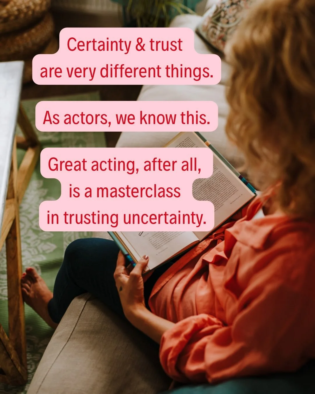 A certainty-seeking 
approach to accents 
&amp; an uncertainty-championing 
approach to acting 
will ALWAYS be at odds 
with each other.&nbsp;

Could this be why accents never seem to work for you?

I get into it in my latest blog post (🔗 BIO)

Wann