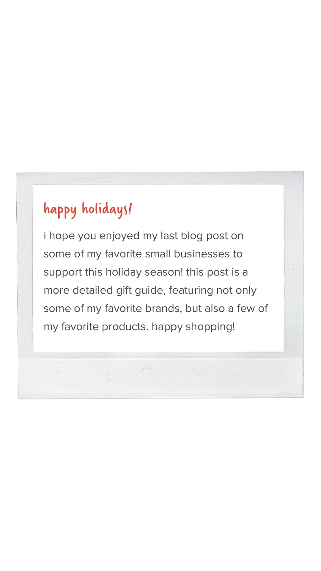 holiday gifts: product specific