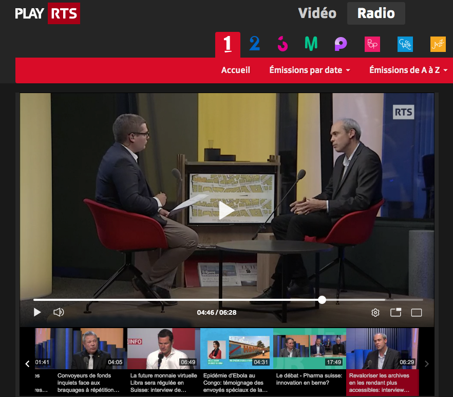 Interview d’Alain Dubois sur la Radio Télévision Suisse