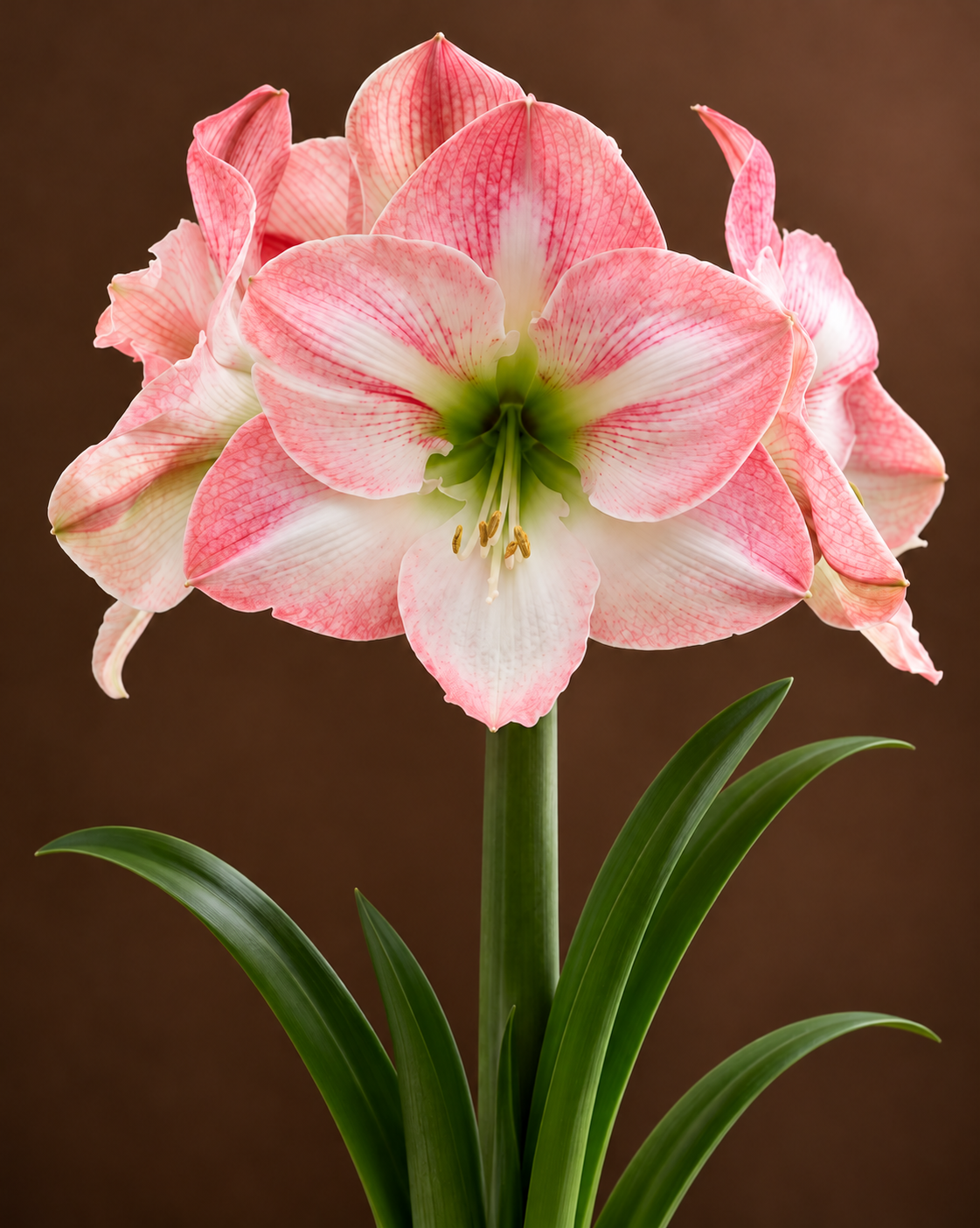 ‘Apple Blossom’ Jumbo Pink & White Amaryllis Bulb