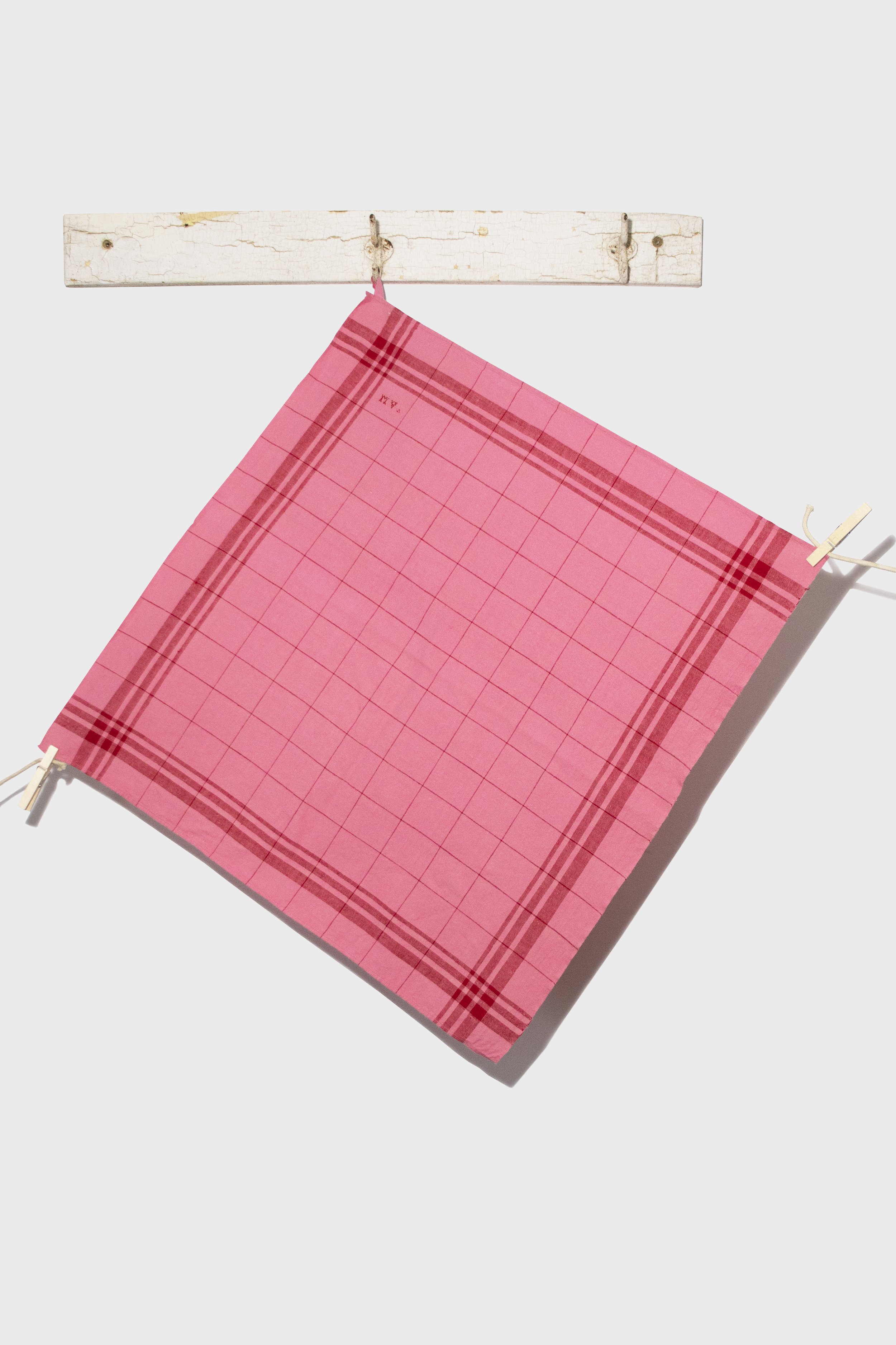 Vintage European Tea Towel - Pink