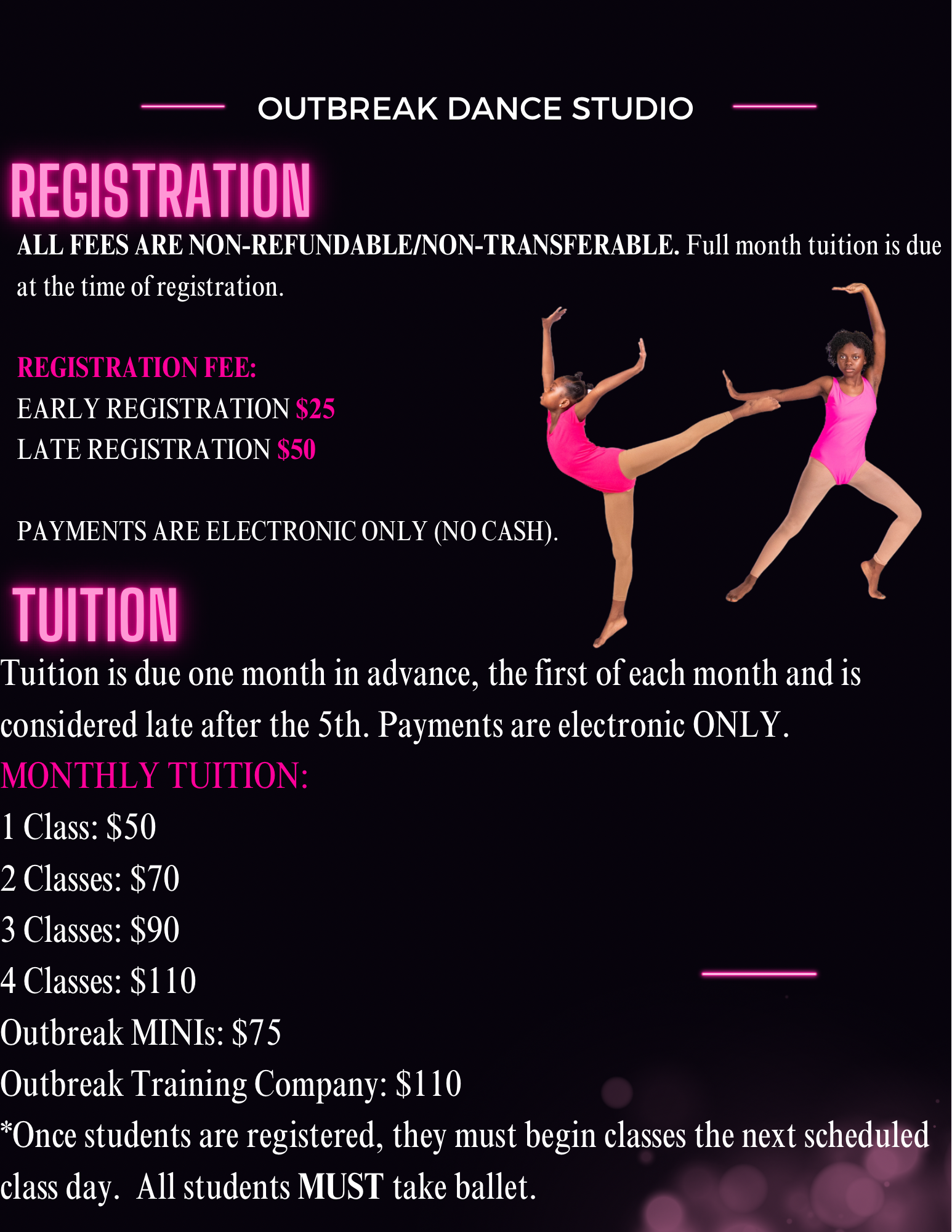 OUTBREAK DANCE STUDIO REGISTRATION