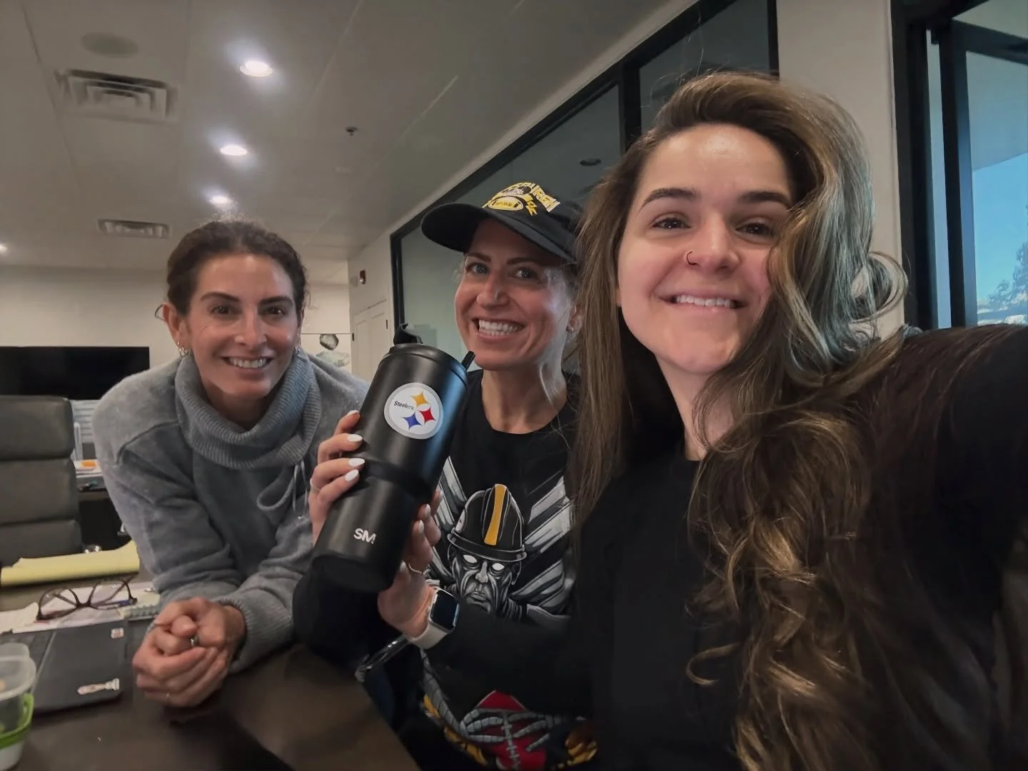 First LDF monthly meeting of the year = DONE 💥
Big ideas, good vibes, and a very subtle outfit choice from Kat.

👀 Swipe to pic 2 and comment what team you think she&rsquo;s rooting for 🏈🏈