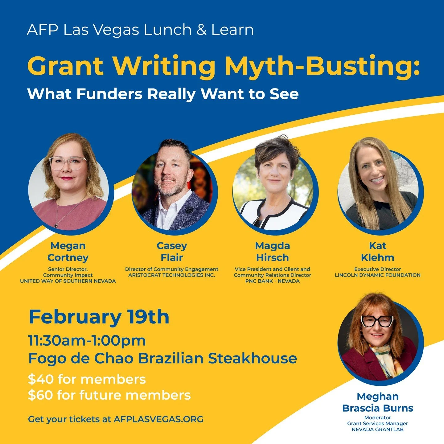 Ever wonder why some grant applications rise to the top while others don&rsquo;t? Join AFP Las Vegas for an engaging lunch program featuring a panel of local funders who will share what truly matters in today&rsquo;s grant landscape &mdash; straight 